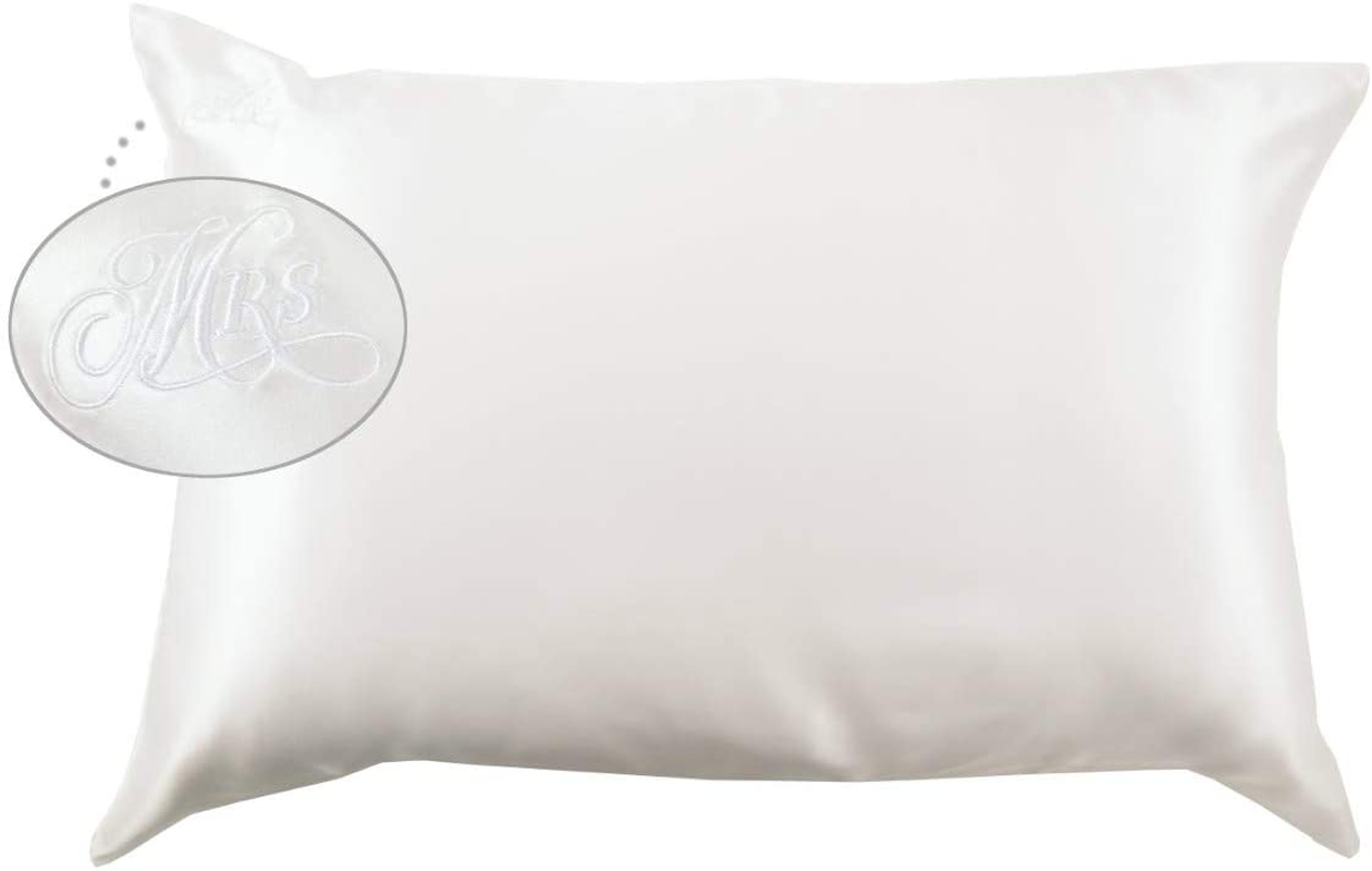 Celestial Silk 100% Pure Mulberry Silk Pillowcase Premium 25 Momme for Hair and Skin, Hypoallergenic Charmeuse Silk Weave on Both Sides - Hidden Zipper Closure (King, Vintage Pink) Arts & Entertainment > Party & Celebration > Gift Giving Celestial Silk Embroidered Mrs King