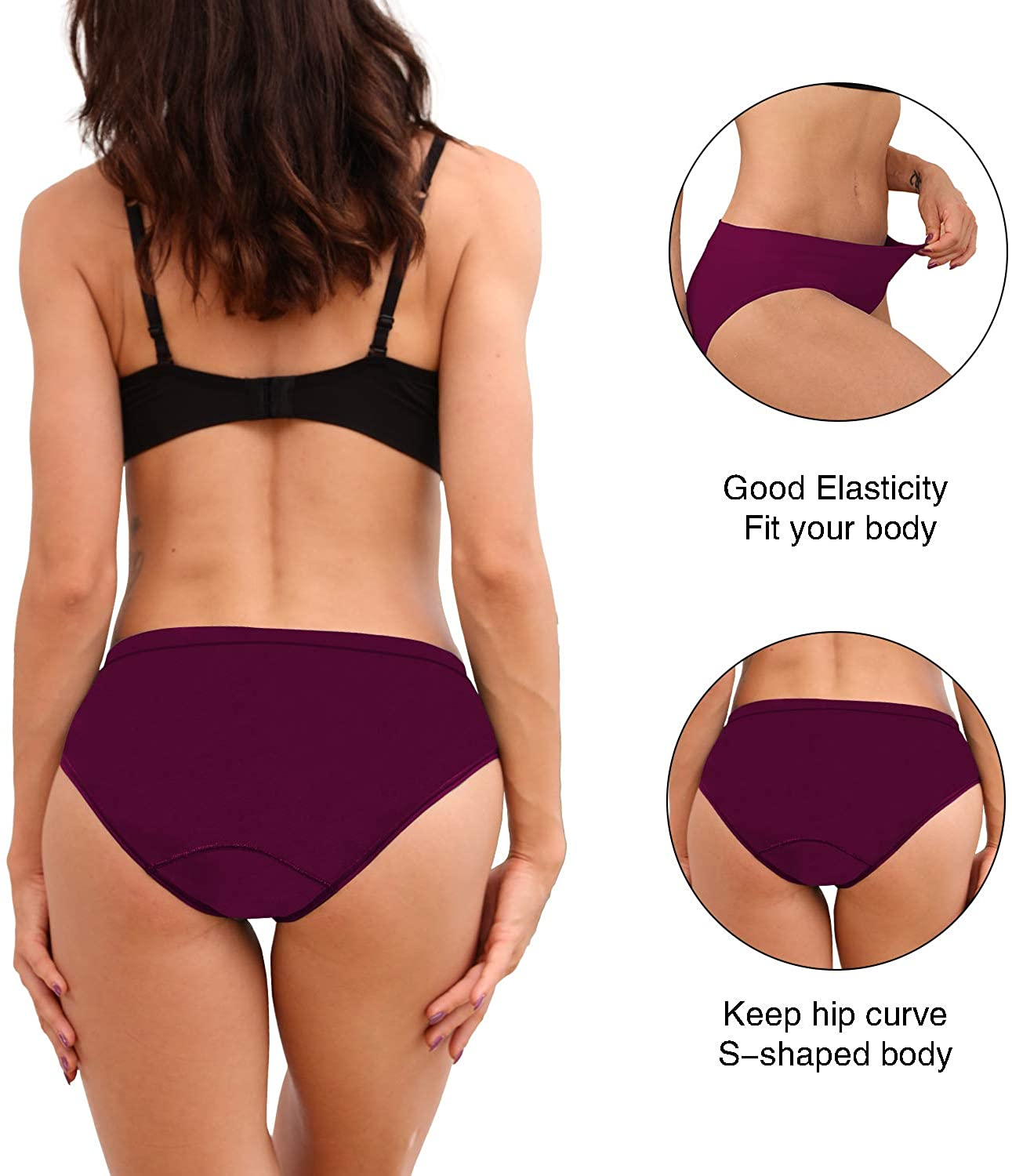 R RUXIA Women'S Hipster Panties Seamless Low-Rise Cheekini Panty Soft Stretch Bikini Underwear (Multi Colors,Pack of 5) … Apparel & Accessories > Clothing > Underwear & Socks > Underwear R RUXIA