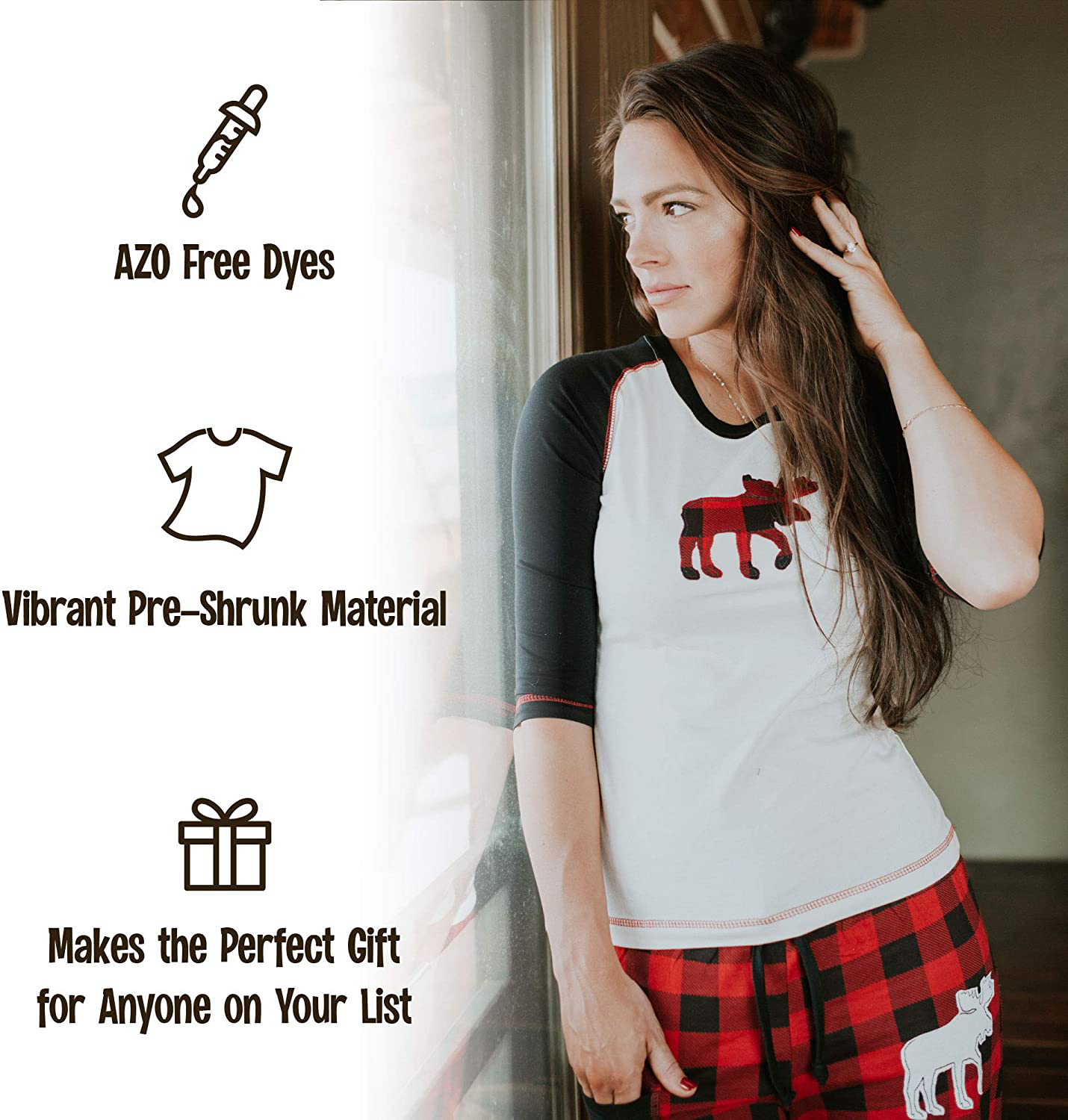 Lazy One Fitted Pajamas for Women, Cute Animal Pajama Top and Pants Separates Apparel & Accessories > Clothing > Sleepwear & Loungewear > Pajamas Kylie Max