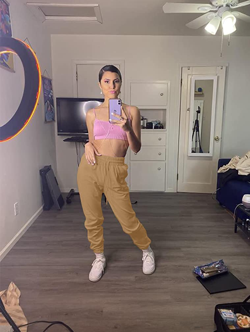 GOKATOSAU Women'S Sexy Lounge Stretch Casual Jogger Drawstring Sweatpants with Pockets Apparel & Accessories > Clothing > Activewear Kylie Max