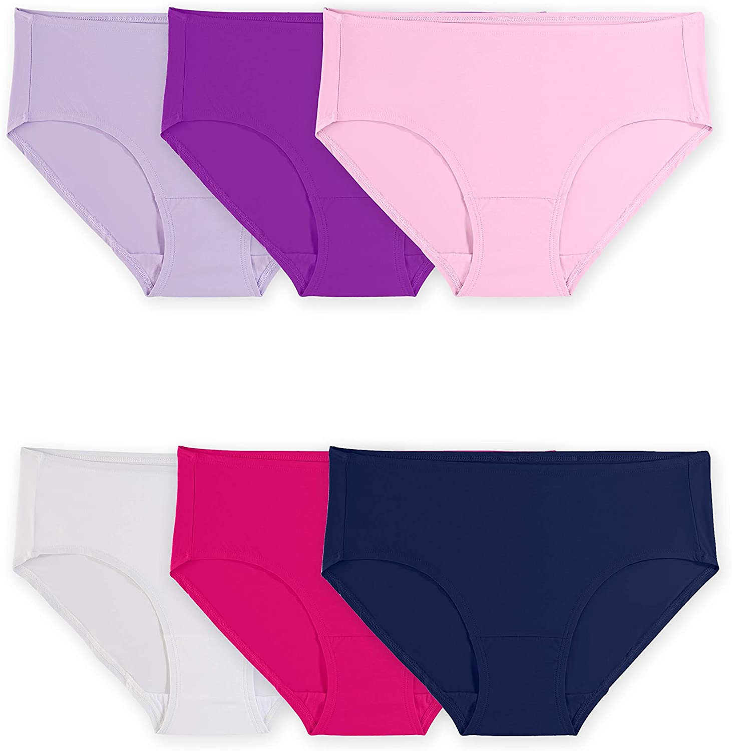 Fruit of the Loom Women'S 360° Stretch Underwear (Regular & plus Size) Apparel & Accessories > Clothing > Underwear & Socks > Underwear Fruit of the Loom Low Rise Brief - Nylon Microfiber - 6 Pack - Assorted Colors Regular 9