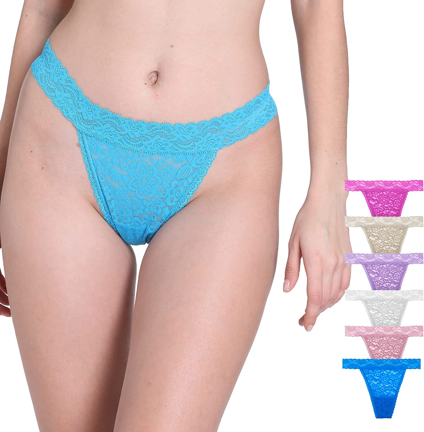 Pmrxi Pack of 10 Sexy Tangas Women Lace Thongs Plus Size Cotton Thongs Panties, Assorted Apparel & Accessories > Clothing > Underwear & Socks > Underwear Pmrxi 6 Pieces-b 3X-Large