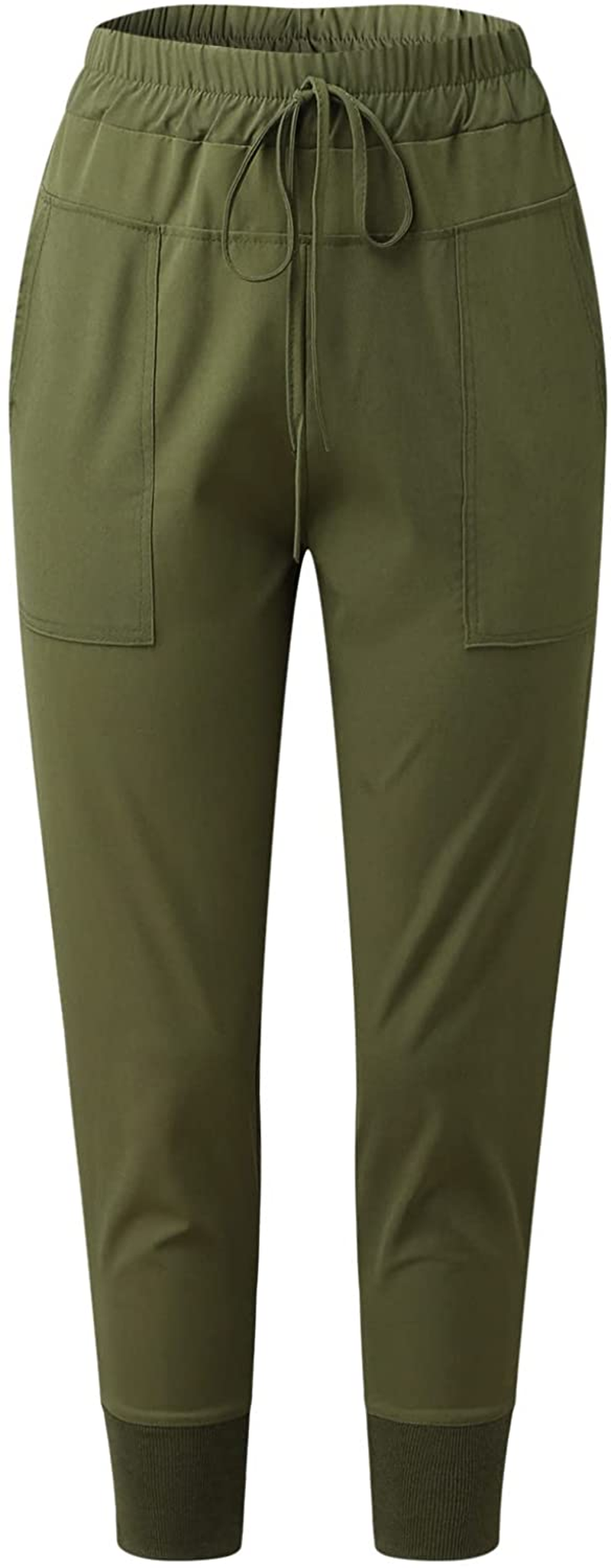 Burband Womens Cotton Elastic Waist Tactical Joggers Pants Cargo Sweatpants with Pockets Hiking Linen Yoga Lounge Trousers Apparel & Accessories > Clothing > Underwear & Socks > Shapewear Burband