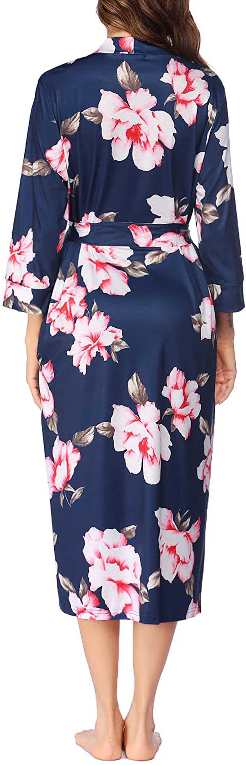 MAXMODA Women Kimono Robes Long Knit Bathrobe Soft Robe Casual Ladies Loungewear S-3XL Apparel & Accessories > Clothing > Sleepwear & Loungewear > Robes Kylie Max