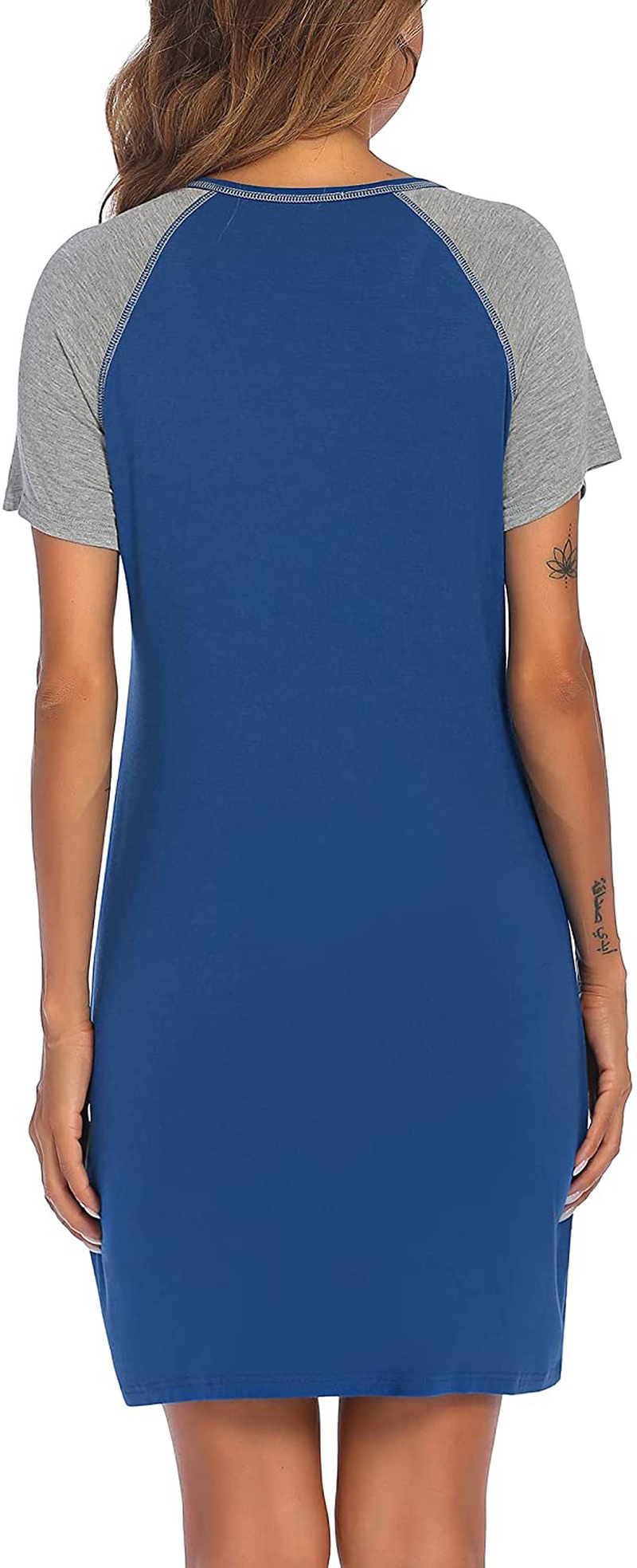 Ekouaer Women'S Short Sleeve V-Neck Nightgown Soft Sleeping Shirts Loungewear Nightshirts Apparel & Accessories > Clothing > Sleepwear & Loungewear > Nightgowns Kylie Max