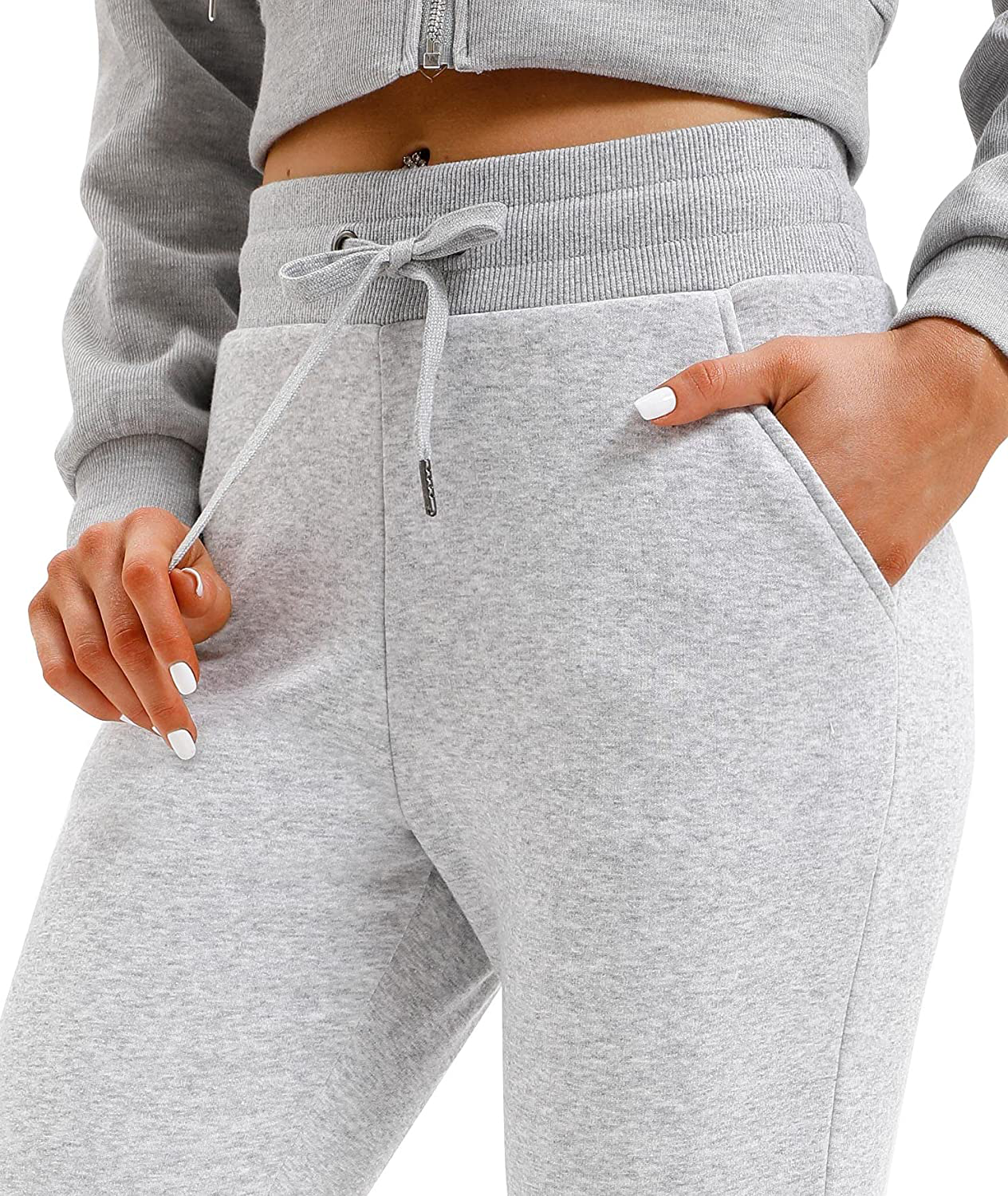 IUGA Fleece Womens Joggers with Pockets Winter Fleece Lined Sweatpants Women Warm Sherpa Lined Pants Women Apparel & Accessories > Clothing > Activewear Kylie Max