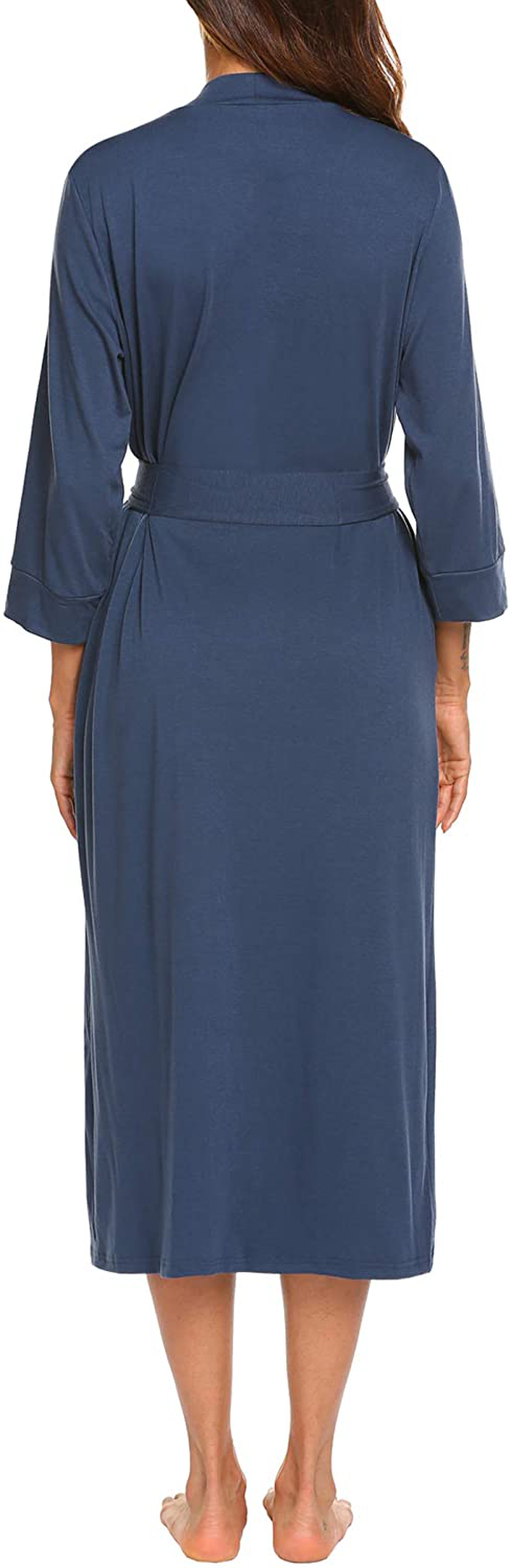 MAXMODA Women Kimono Robes Long Knit Bathrobe Soft Robe Casual Ladies Loungewear S-3XL Apparel & Accessories > Clothing > Sleepwear & Loungewear > Robes Kylie Max