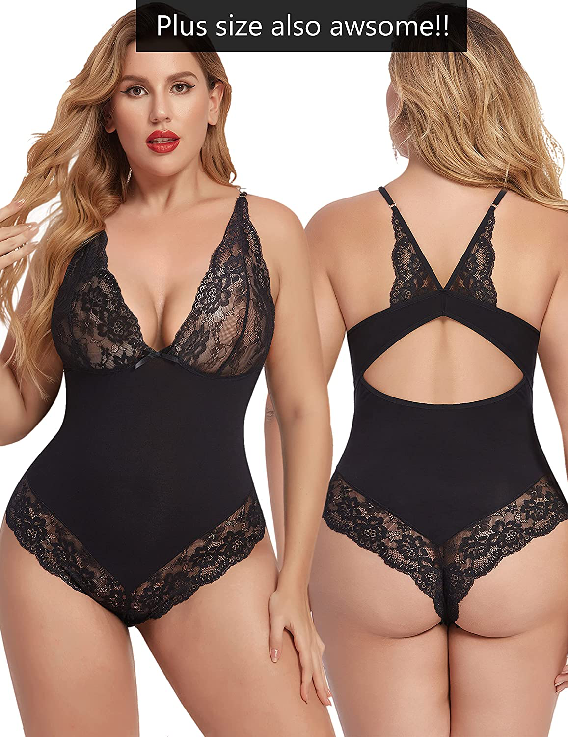 Avidlove Women Lingerie Bodysuit Snap Crotch Teddy One Piece Babydoll Apparel & Accessories > Clothing > Underwear & Socks > Lingerie Avidlove