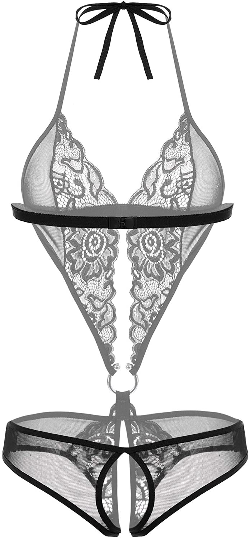 Avidlove Women Deep V Lingerie Lace Teddy One Piece Babydoll Mini Bodysuit Apparel & Accessories > Clothing > Underwear & Socks > Lingerie Avidlove