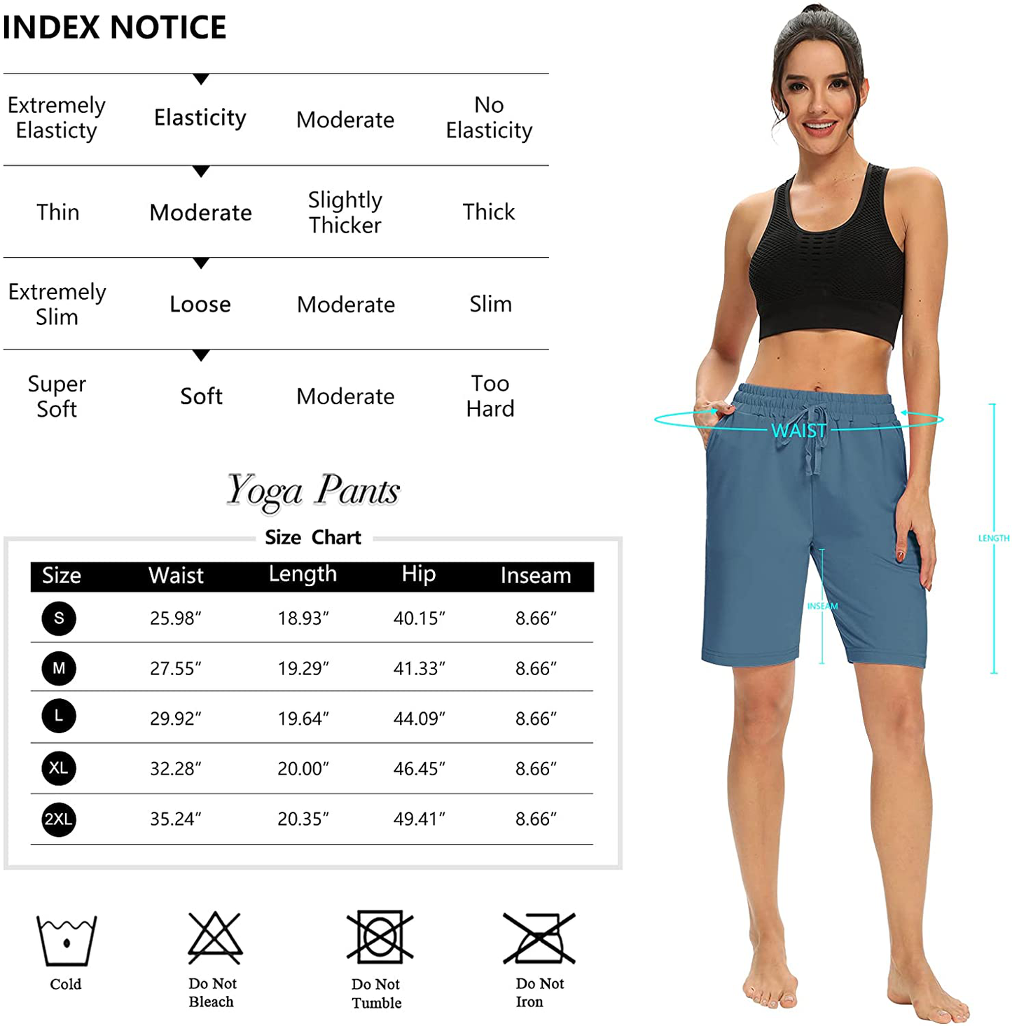 DIBAOLONG Womens Yoga Shorts Loose Comfy Drawstring Lounge Bermuda Shorts with 3 Pockets Apparel & Accessories > Clothing > Shorts Kylie Max