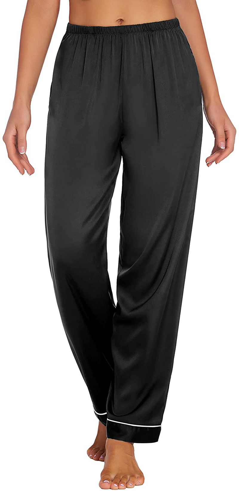 Ekouaer Silk Pajama Pants Women'S Casual Long Lounge Pants Satin Soft Sleepwear Pj Bottoms with Pockets S-XXL Apparel & Accessories > Clothing > Sleepwear & Loungewear > Pajamas Kylie Max