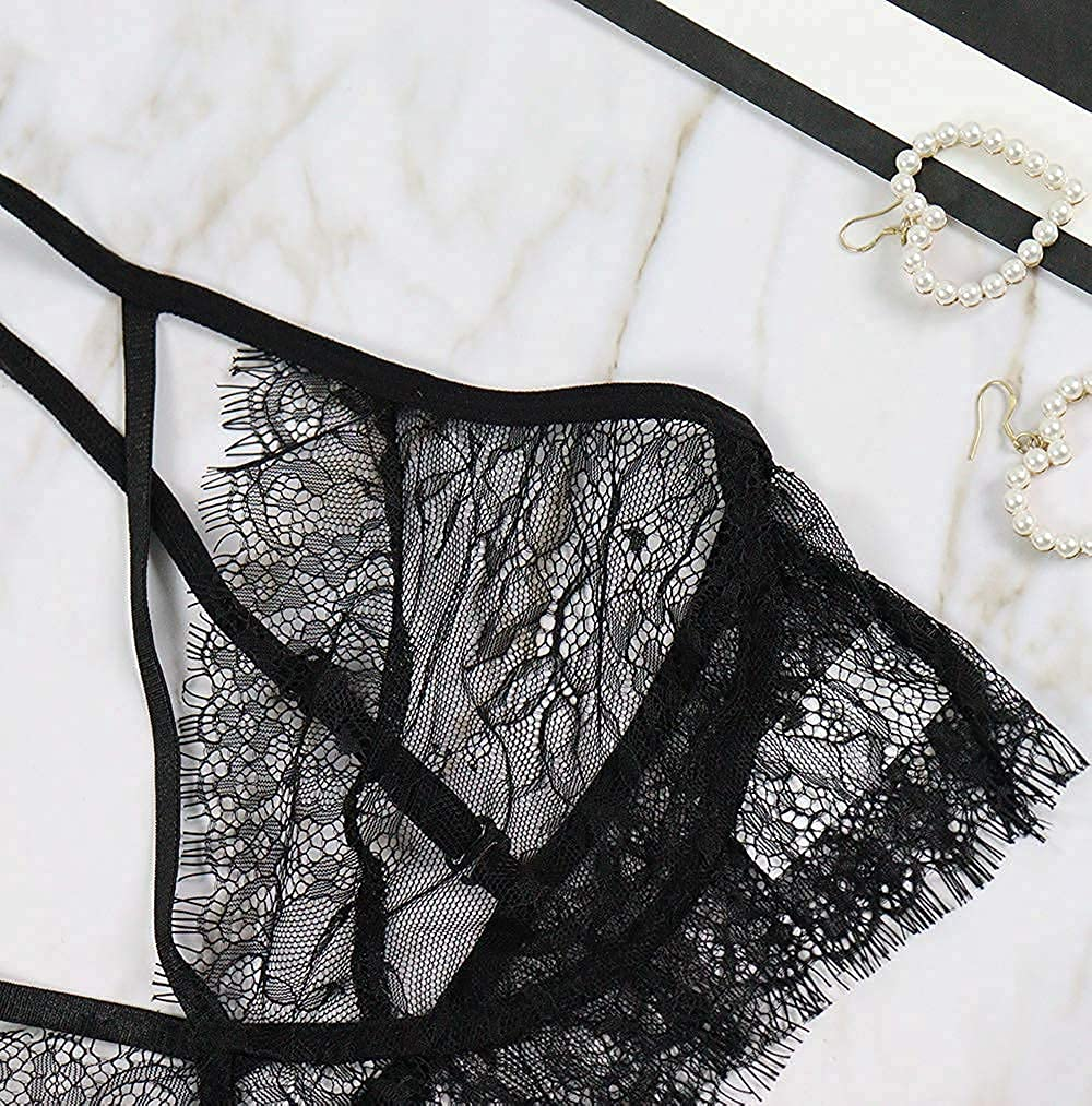 Women Lingerie Sexy Bra and Panties Set Lace Strap Bralette Lingerie Set Apparel & Accessories > Clothing > Underwear & Socks > Lingerie KLONKEE