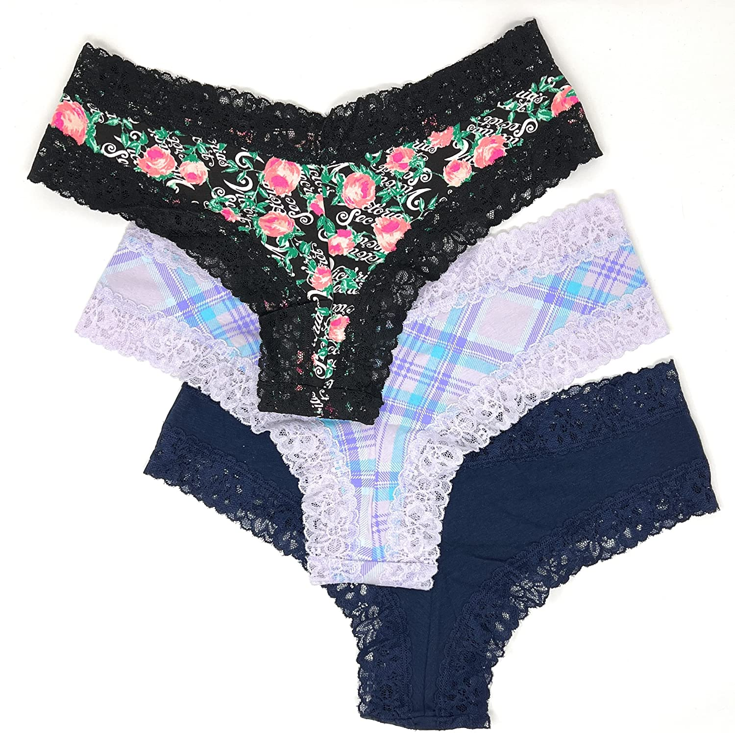 Victoria'S Secret Lace Cheeky Panty Set of 3 Apparel & Accessories > Clothing > Underwear & Socks > Underwear Victoria's Secret