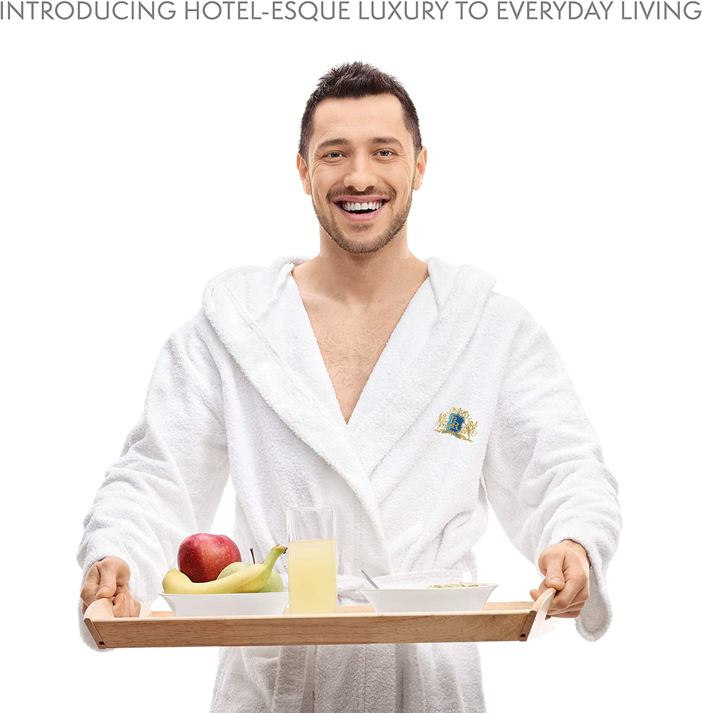 Baroque Royal Men'S 100% Egyptian Terry Shawl Collar Cotton Self Tie Waist Bathrobes with Soft & Warm Slippers Apparel & Accessories > Clothing > Sleepwear & Loungewear > Robes Kylie Max