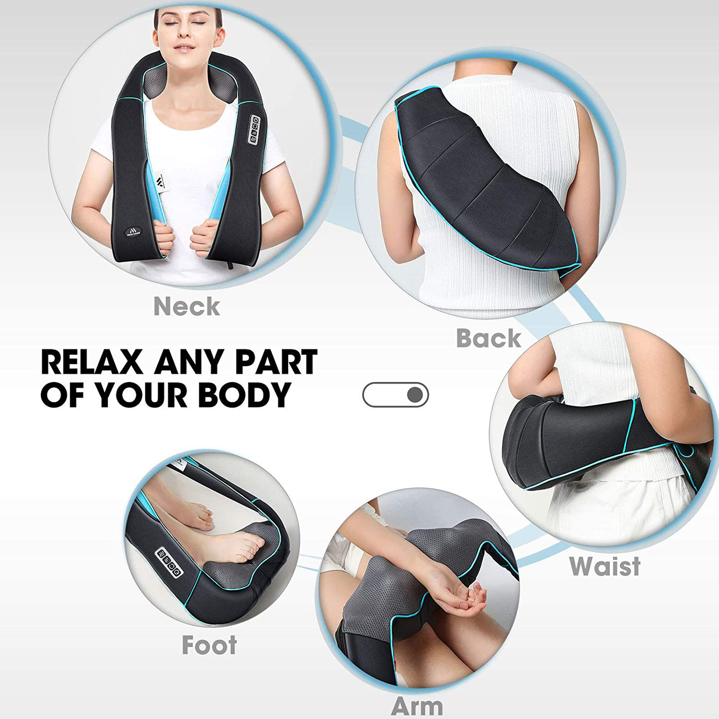 Back Neck Shoulder Massager with Heat - Deep Tissue Kneading Electric Back Massage for Neck, Back, Shoulder, Waist, Foot - Shiatsu Full Body Massage, Relax Gift for Her/Him/Friend/Dad/Mom Arts & Entertainment > Party & Celebration > Gift Giving MagicMakers
