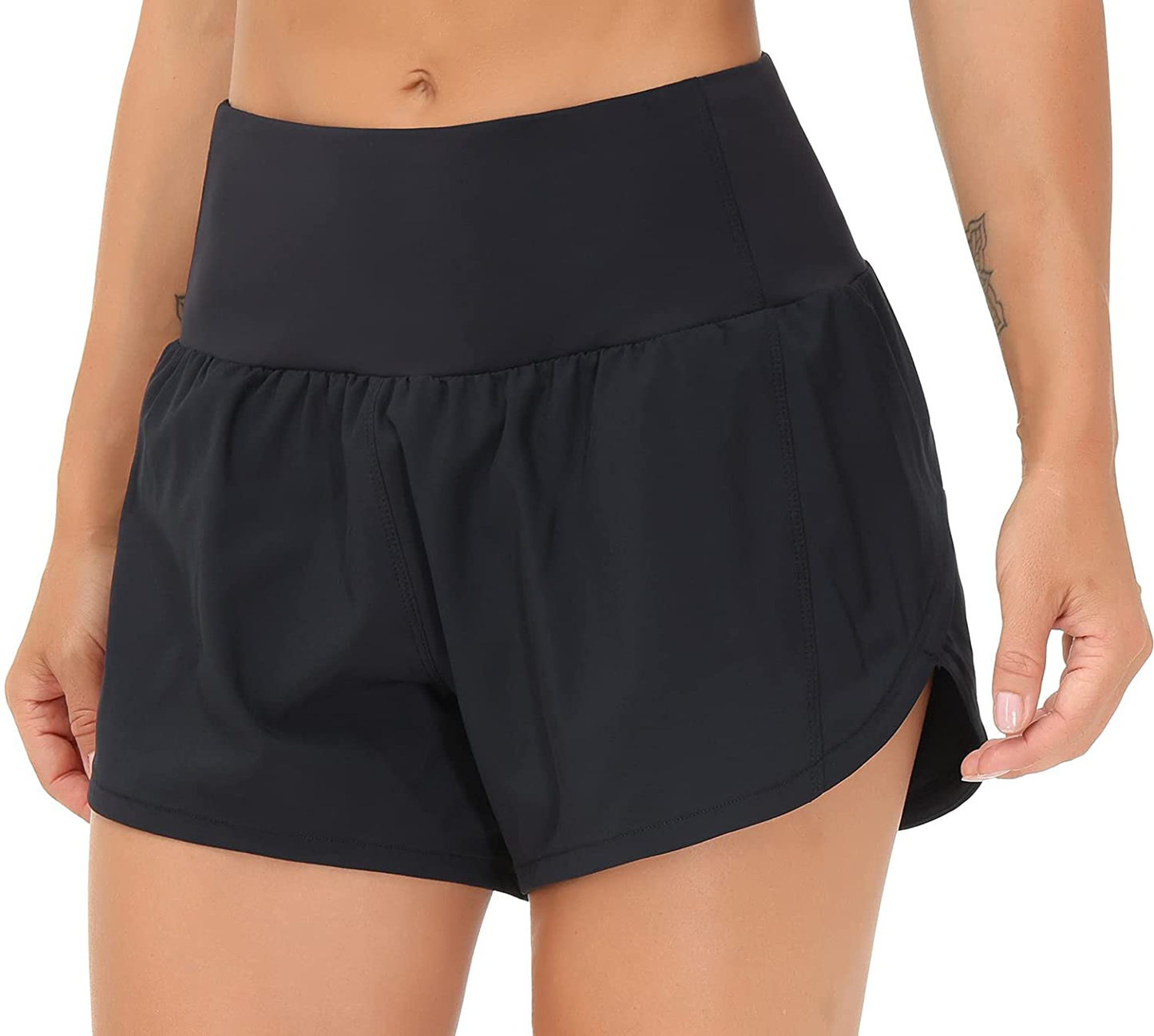 THE GYM PEOPLE Womens High Waisted Running Shorts Quick Dry Athletic Workout Shorts with Mesh Liner Zipper Pockets Apparel & Accessories > Clothing > Shorts Kylie Max