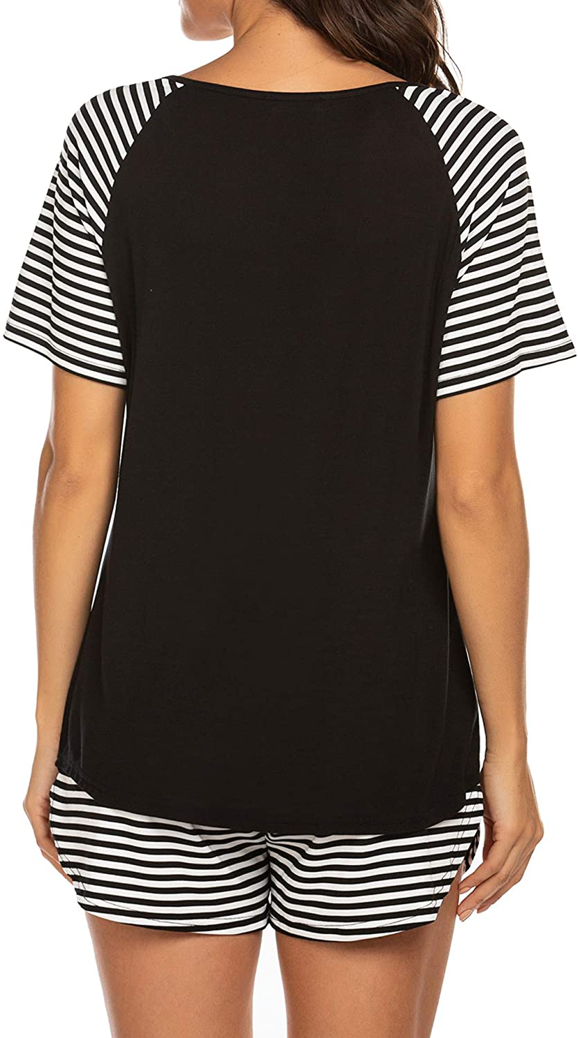 Ekouaer Women's Pajama Short Sleeve Sleepwear Soft Pj Set Top and Shorts Pajamas Set Apparel & Accessories > Clothing > Sleepwear & Loungewear > Pajamas Ekouaer