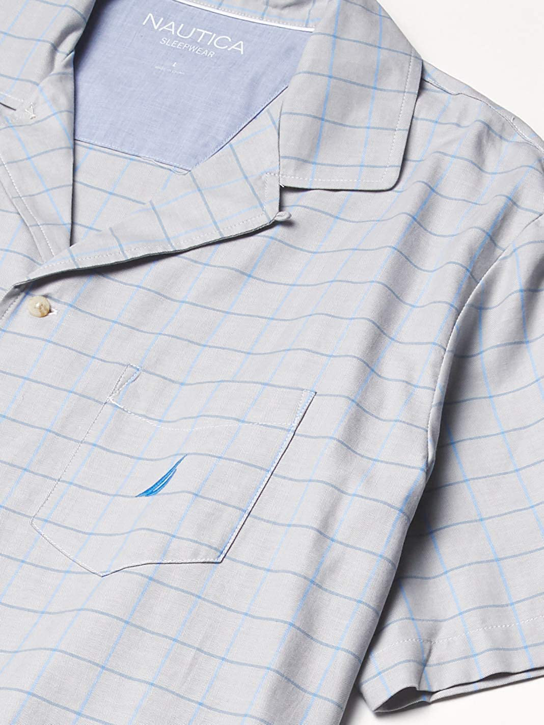 Nautica Men'S Short Sleeve 100% Cotton Soft Woven Button down Pajama Top Apparel & Accessories > Clothing > Sleepwear & Loungewear > Pajamas Kylie Max