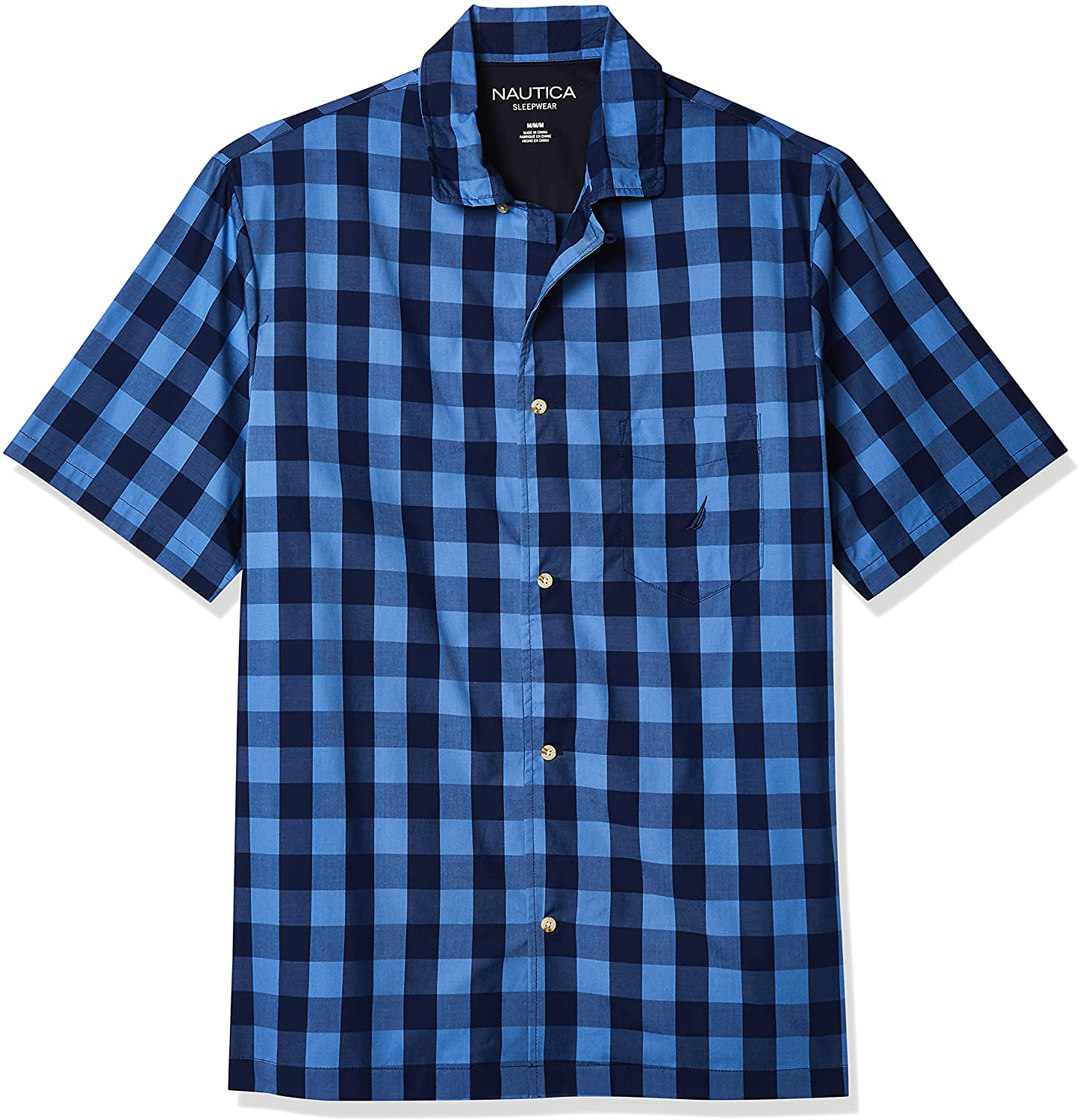Nautica Men'S Short Sleeve 100% Cotton Soft Woven Button down Pajama Top Apparel & Accessories > Clothing > Sleepwear & Loungewear > Pajamas Kylie Max