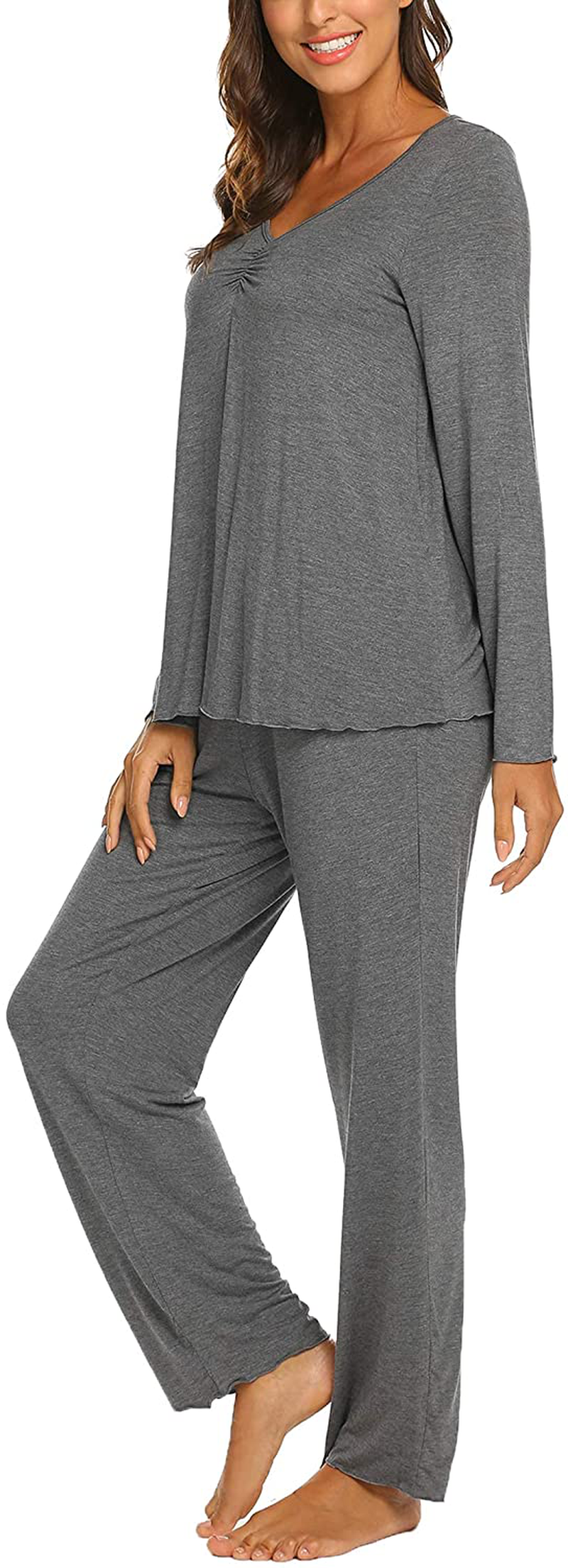 Ekouaer Women'S Pajama Set Long Sleeve Sleepwear Soft Loungewear Sets Pajamas Top and Pants Pjs S-XXL Apparel & Accessories > Clothing > Sleepwear & Loungewear Kylie Max