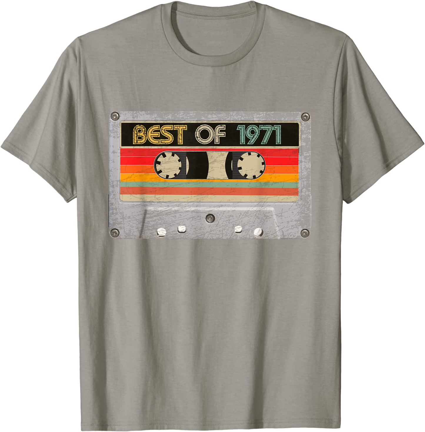 Best Of 1971 50th Birthday Gifts Cassette Tape Vintage T-Shirt Arts & Entertainment > Party & Celebration > Gift Giving BORN Slate Men Small