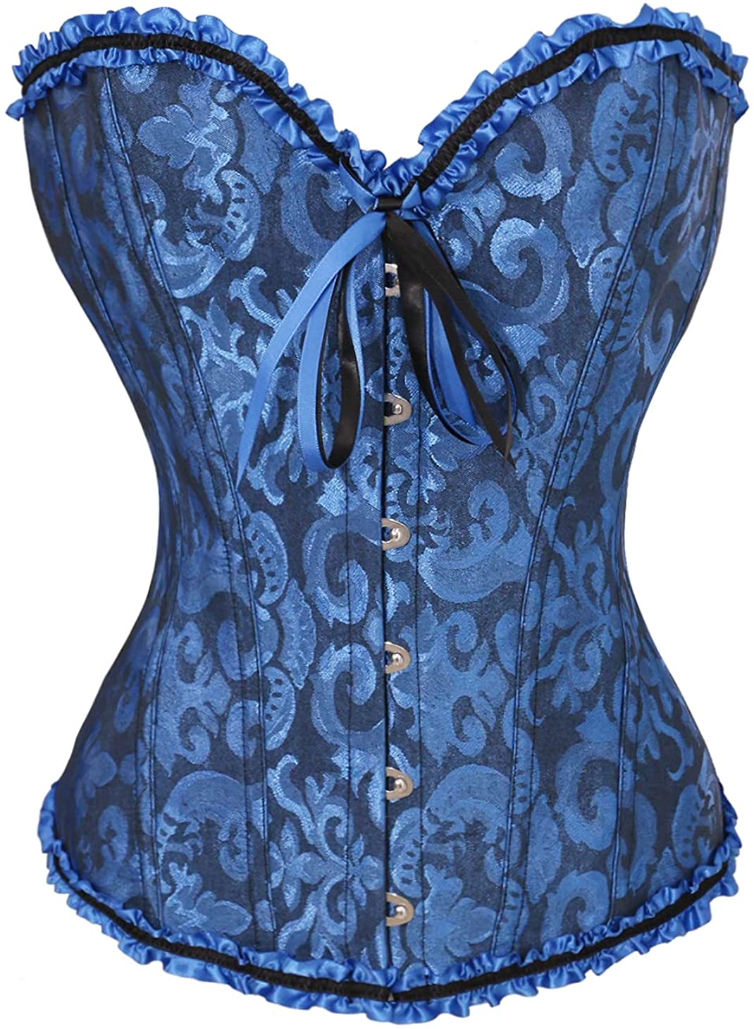 Bslingerie Womens Waist Cincher Bustier Boned Corset Apparel & Accessories > Clothing > Underwear & Socks > Lingerie Bslingerie Deep Blue X-Large