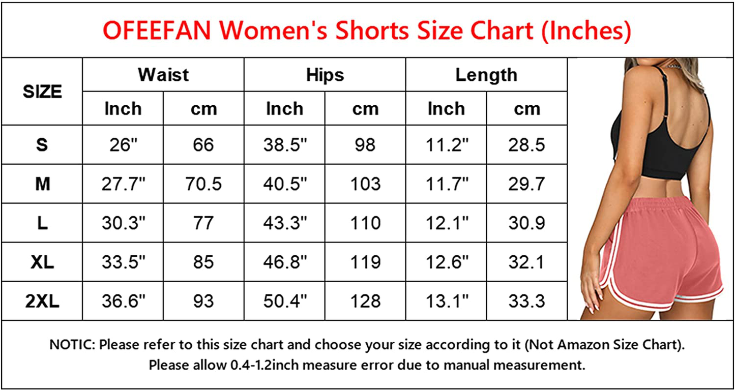 OFEEFAN Womens Athletic Shorts with Pockets Workout Running Summer Lounge Dolphin Shorts Apparel & Accessories > Clothing > Shorts Kylie Max
