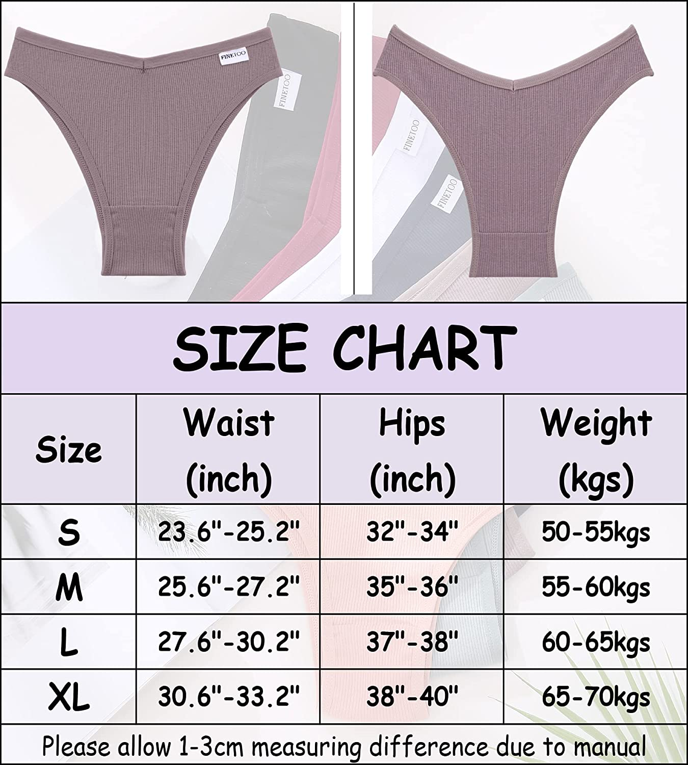 FINETOO 10 Pack Womens Cotton Underwear Sexy Stretch Bikini Panties Low Rise Hipster Ladies Soft V-Waist Cheeky S-XL Apparel & Accessories > Clothing > Underwear & Socks > Underwear KYLIE MAX