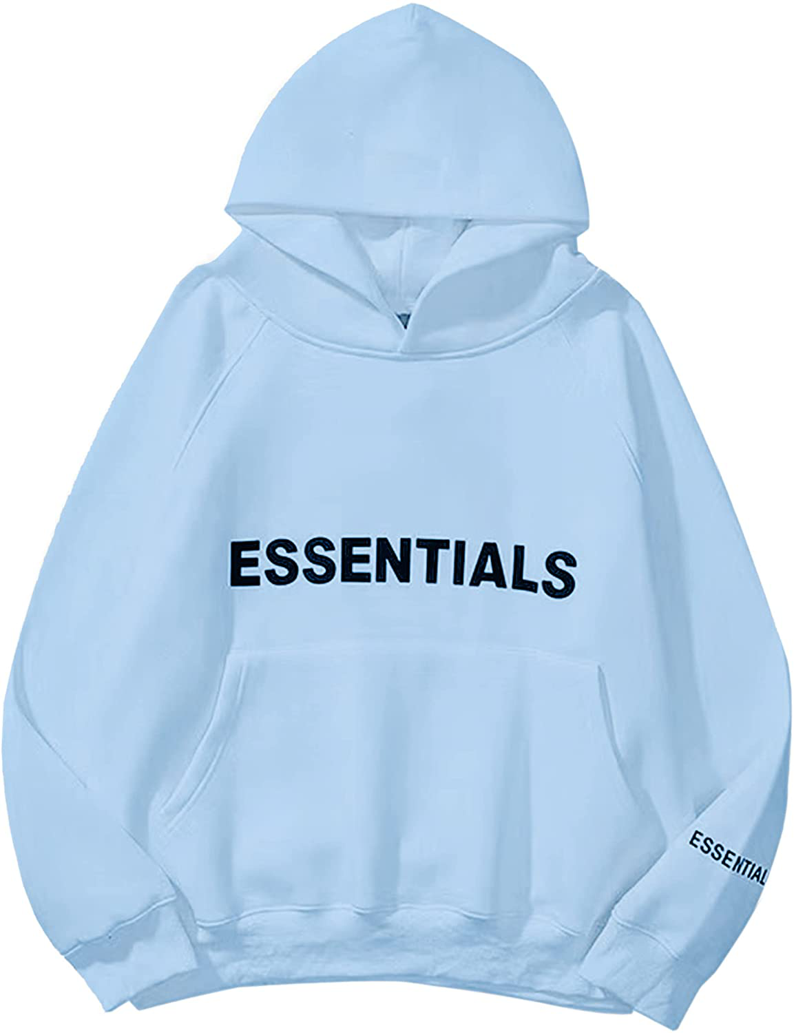 Lauweion Women ESSENTIALS Fleece Letter Loose Hoodie Sweatshirt Long Sleeve Kangaroo Pocket Drop Shoulder Pullovers Top Apparel & Accessories > Clothing > Activewear Kylie Max