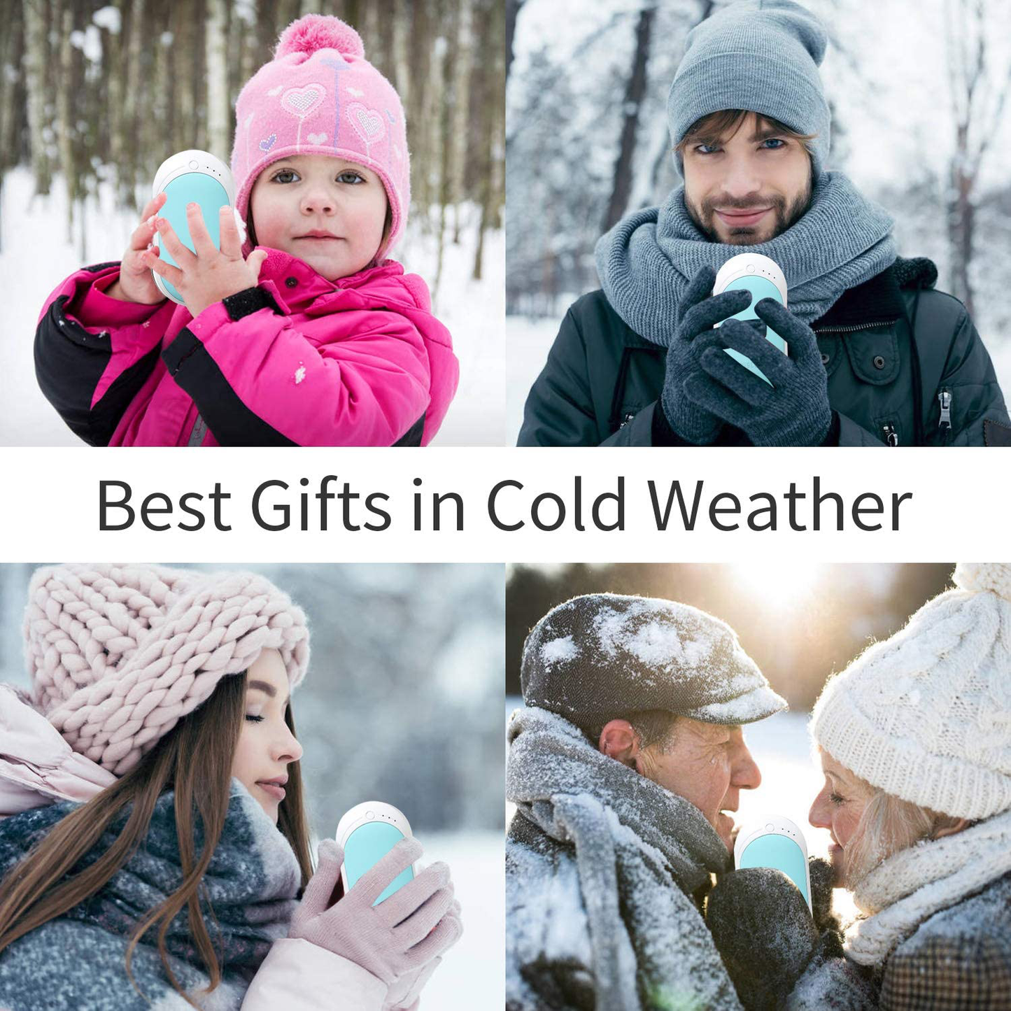 Wiselink Rechargeable Hand Warmer, 5200mAh Electric Hand Warmers Reusable, Portable USB Power Bank, Double-Sided Quick Heating Handwarmer for Hunting, Golf, Camping, Skiing, Winter Gift for Women, Men Arts & Entertainment > Party & Celebration > Gift Giving Wiselink