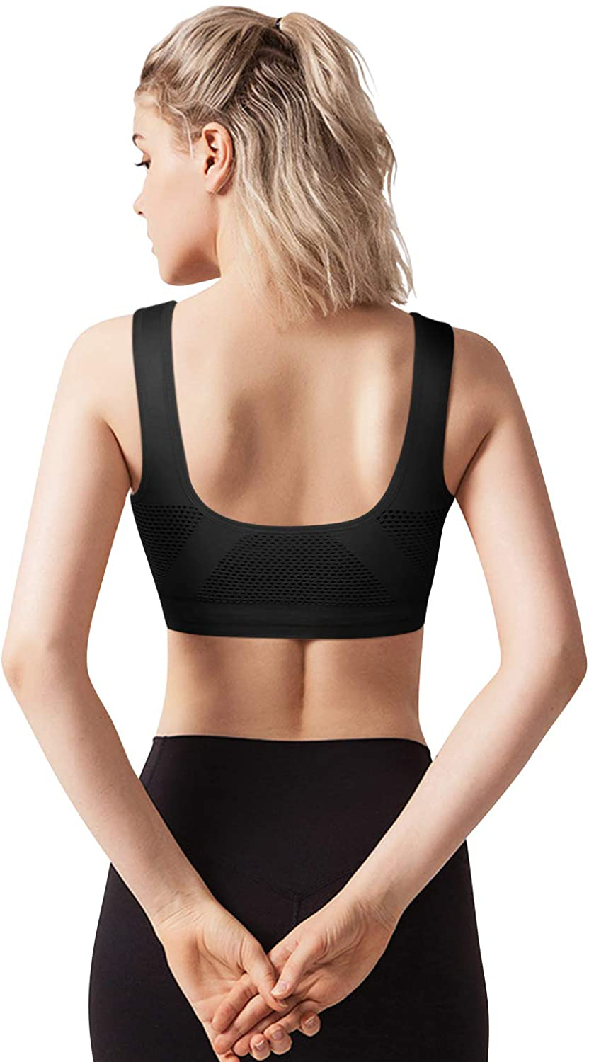 Women Sports Bra Comfortable Sleep Bras No Underwire Seamless Workout Yoga Bra of 3 Pack Apparel & Accessories > Clothing > Underwear & Socks > Bras Kylie Max