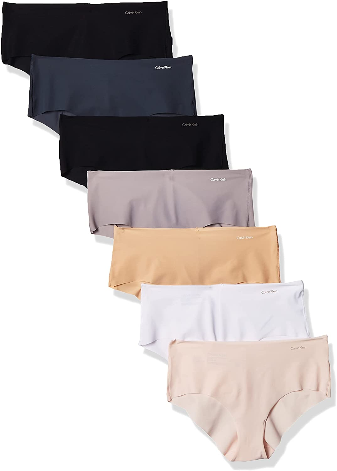 Calvin Klein Women'S Invisibles Hipster Multipack Panty Apparel & Accessories > Clothing > Underwear & Socks > Underwear Calvin Klein Black, White, Bare, Silverlock, Undertone, Subtle Bloom, Speakeasy X-Small