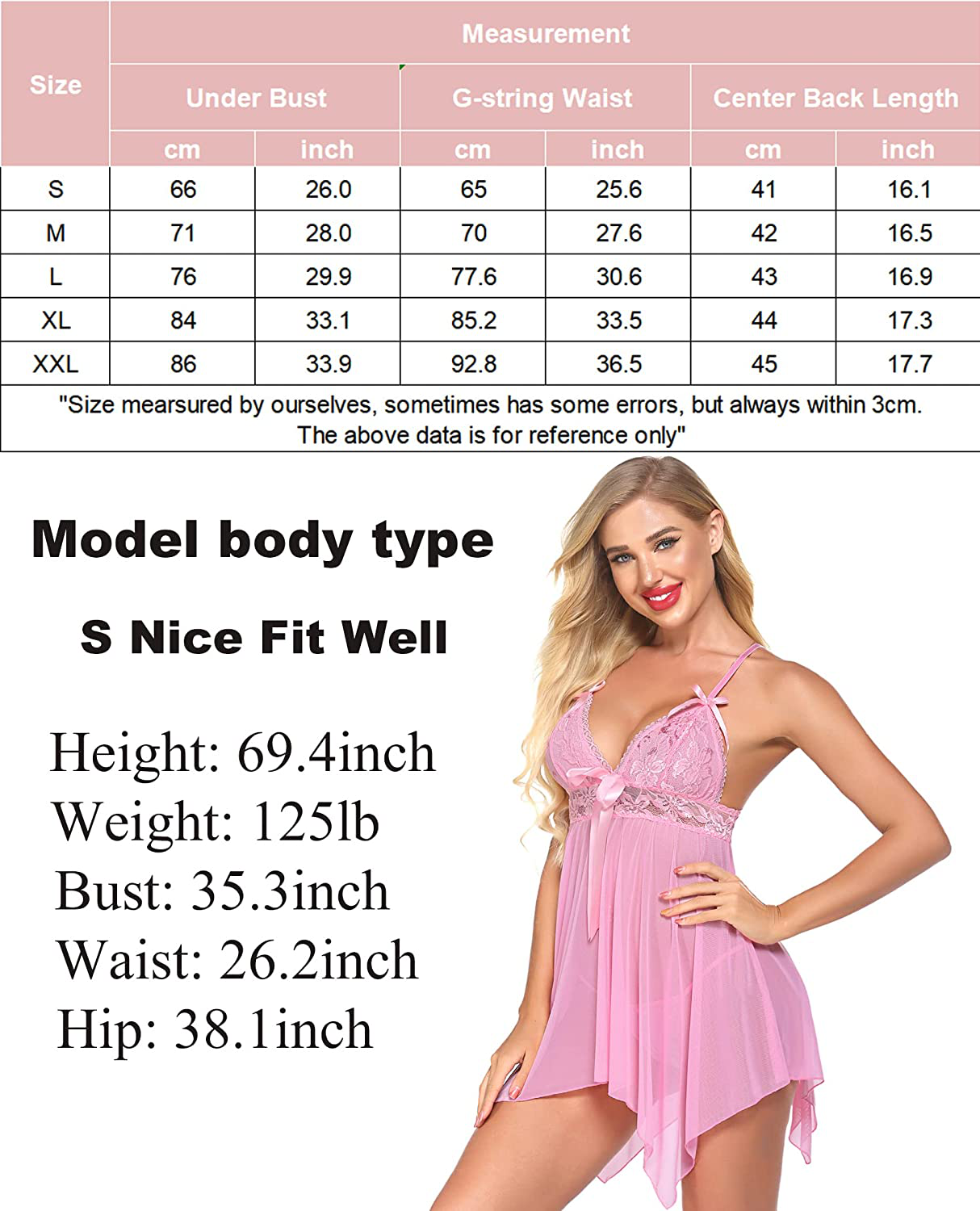 Avidlove Women Sexy Lingerie Lace Babydoll Nightdress Mesh Chemise V Neck Sleepwear Apparel & Accessories > Clothing > Underwear & Socks > Lingerie Kylie Max