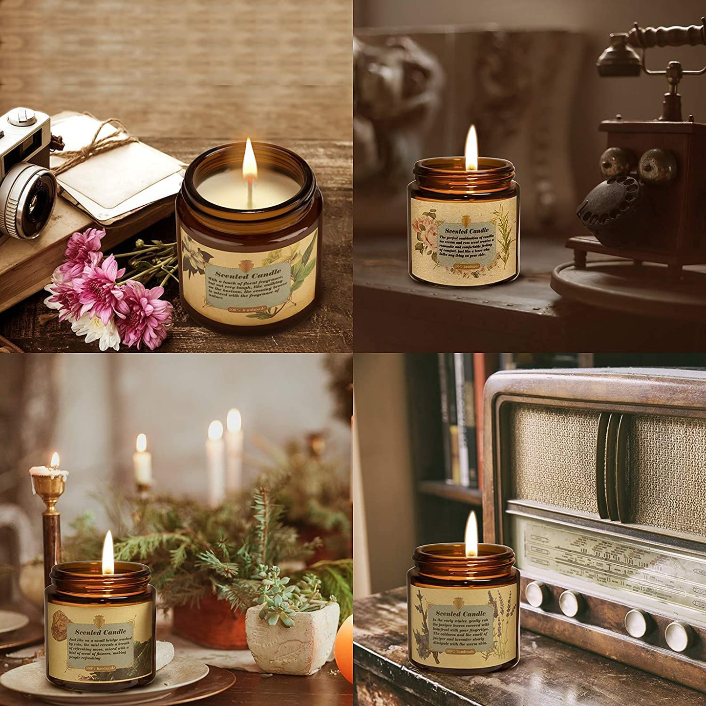 Candles for Home Scented, Aromatherapy Candle Gift Set for Women, Soy Wax Long Lasting Amber Jar Candle for Birthday Mother Present, Juniper and Lavender,Rose and Vanilla, 2Pack(4.2oz ) Arts & Entertainment > Party & Celebration > Gift Giving SGETOP