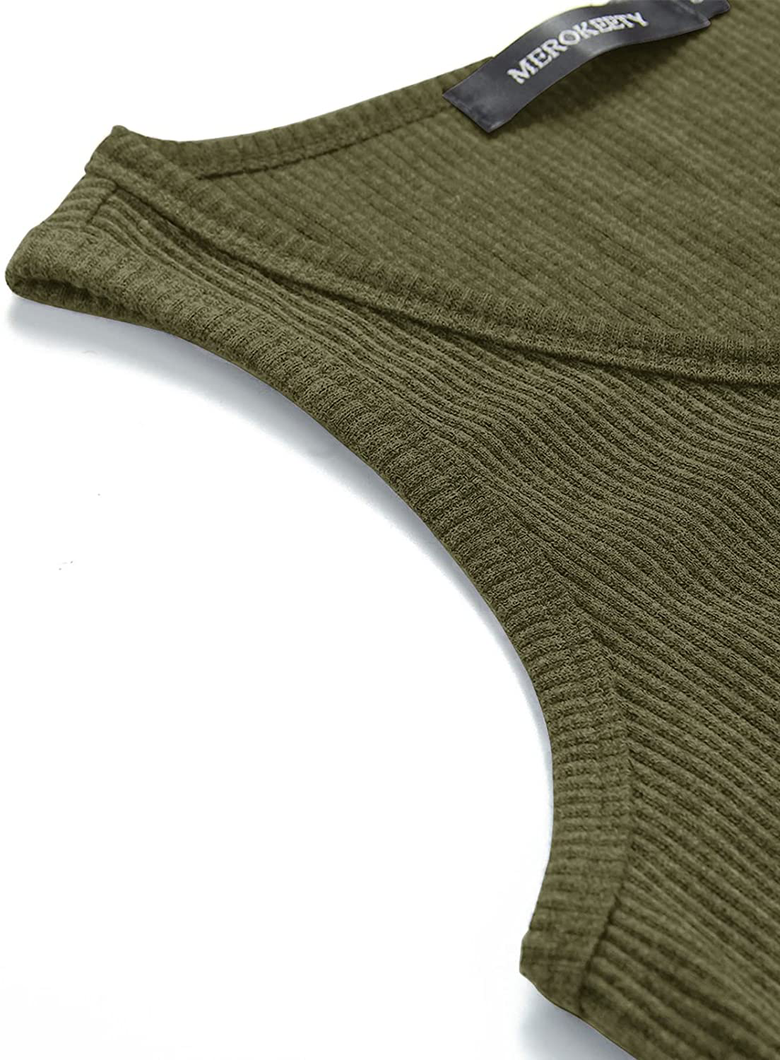 MEROKEETY Womens V Neck Tank Tops Summer Sleeveless Ribbed Button Casual Henley Shirts Apparel & Accessories > Clothing > Activewear Kylie Max