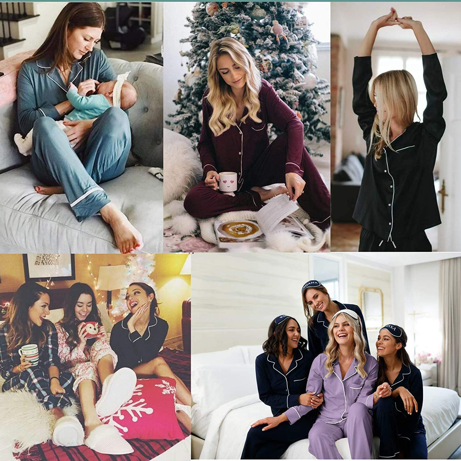 Women's Pajamas Set, Short Sleeve Sleepwear Button-Down Nightwear Soft Pj Lounge Sets Pajamas for Women Apparel & Accessories > Clothing > Sleepwear & Loungewear > Pajamas CULAYII