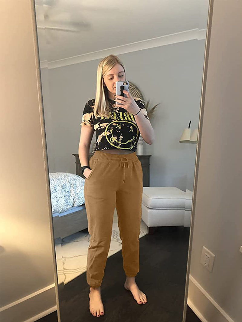 GOKATOSAU Women'S Sexy Lounge Stretch Casual Jogger Drawstring Sweatpants with Pockets Apparel & Accessories > Clothing > Activewear Kylie Max