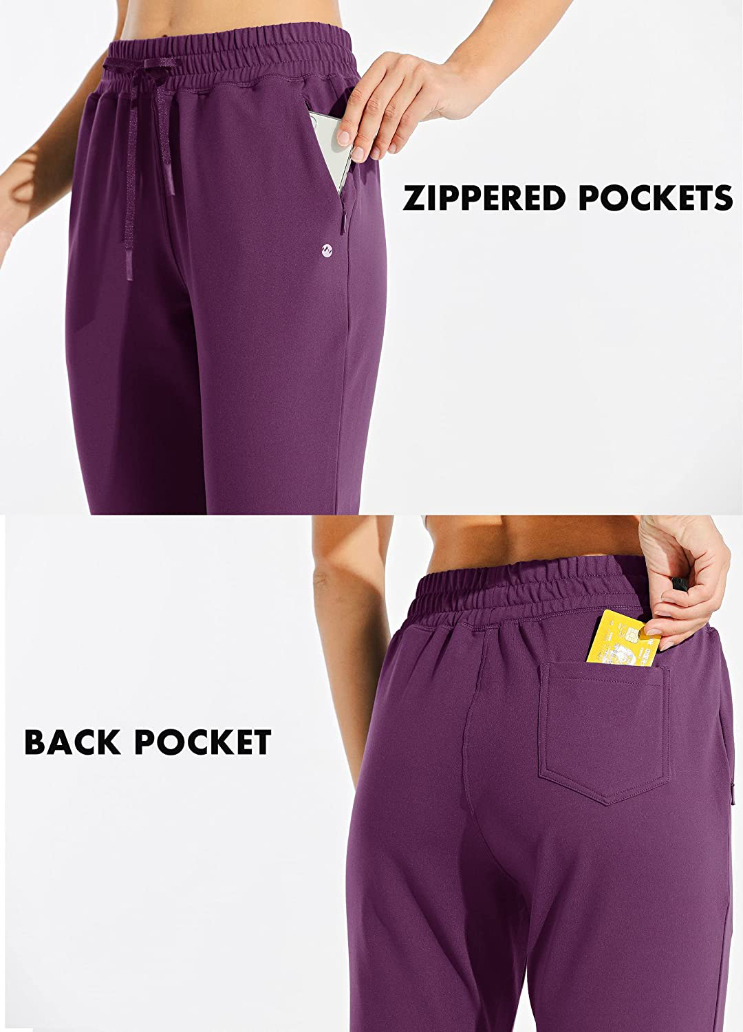 Willit Women'S Fleece Lined Joggers Warm Pants Running Thermal Sweatpants Winter Athletic Water Resistant with Pockets Apparel & Accessories > Clothing > Activewear Kylie Max