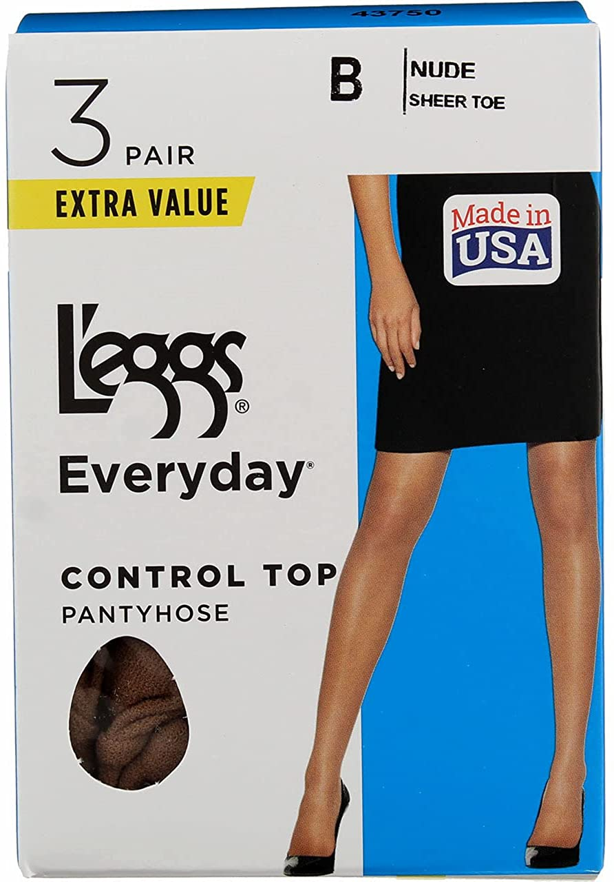 L'Eggs Womens L'Eggs Everyday Women'S Nylon Pantyhose Control Top Panty - Multiple Packs Available Apparel & Accessories > Clothing > Underwear & Socks > Shapewear L'eggs Nude 1 3-pack 3 B