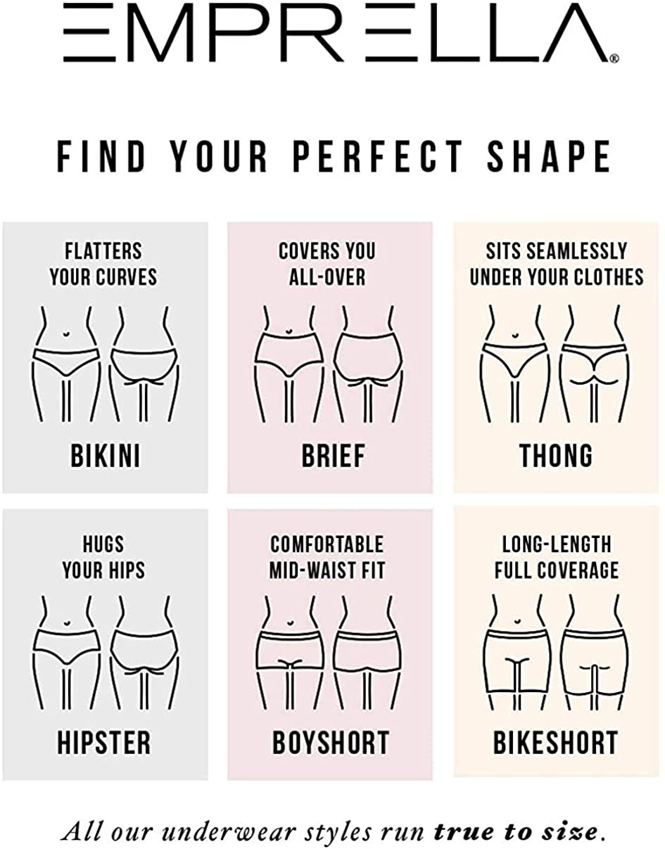 Emprella Womens Cotton Bikini Underwear Set, Seamless Ladies Panties | 10 Pack Emprella