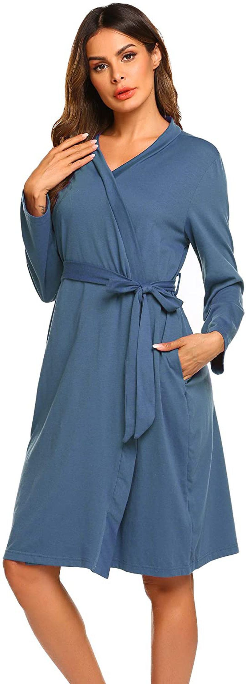 Ekouaer Maternity Robe 3 in 1 Labor Delivery Nursing Gown Hospital Breastfeeding Dress Bathrobes Apparel & Accessories > Clothing > Sleepwear & Loungewear > Robes Kylie Max