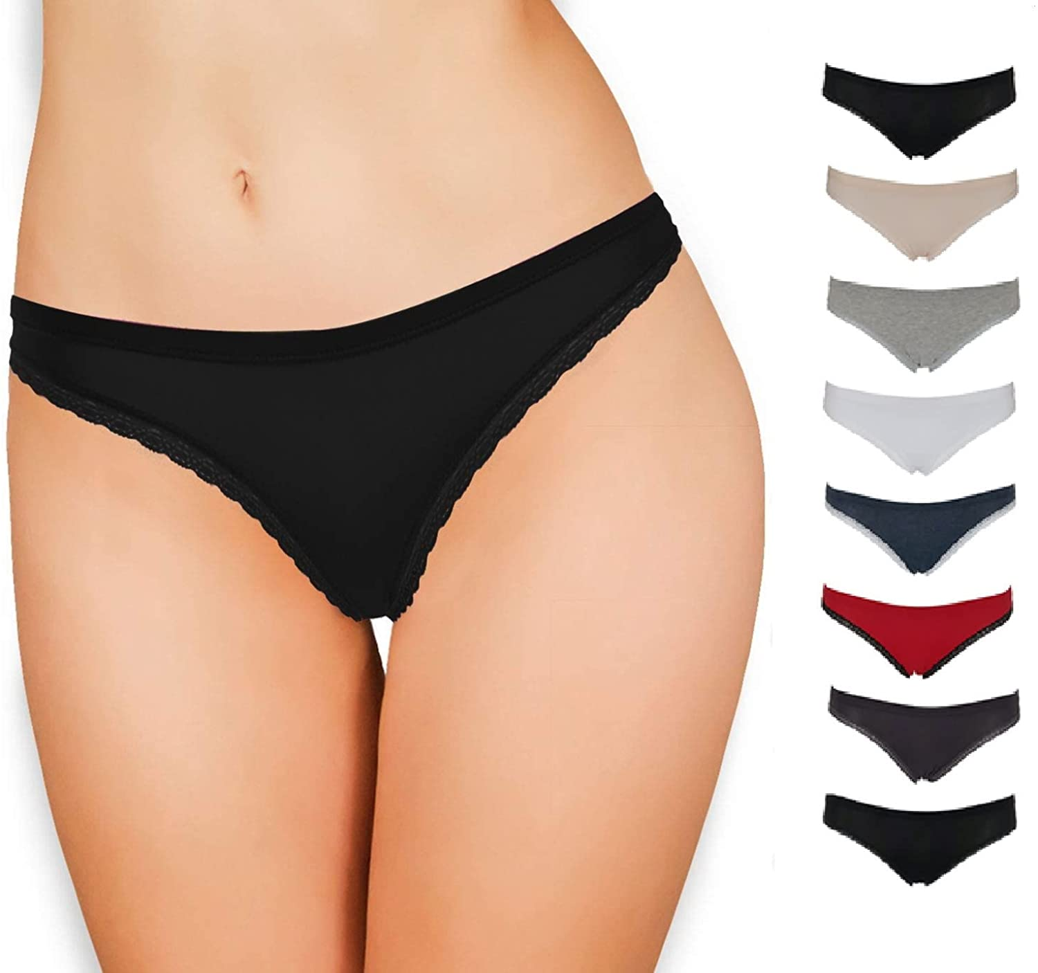 Emprella Cotton Underwear Women, 8 or 5 Pack Womens Bikini Seamless Ladies Cheeky Panty Apparel & Accessories > Clothing > Underwear & Socks > Underwear Emprella 8-pack Multi Medium