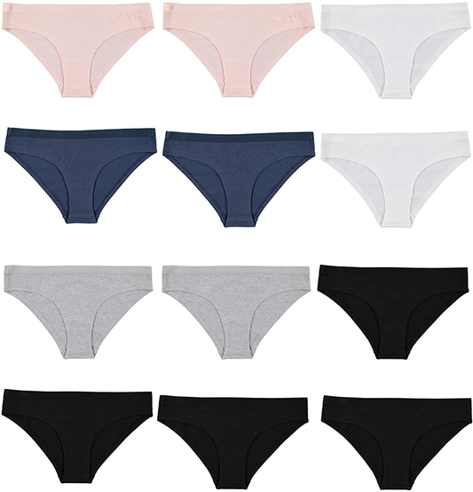 White Ivy Womens 10-Pack Lace Underwear Cotton Hipster or 12-Pack Bikini Panties Apparel & Accessories > Clothing > Underwear & Socks > Underwear White Ivy 12 Color Variety Pack 1 X-Large