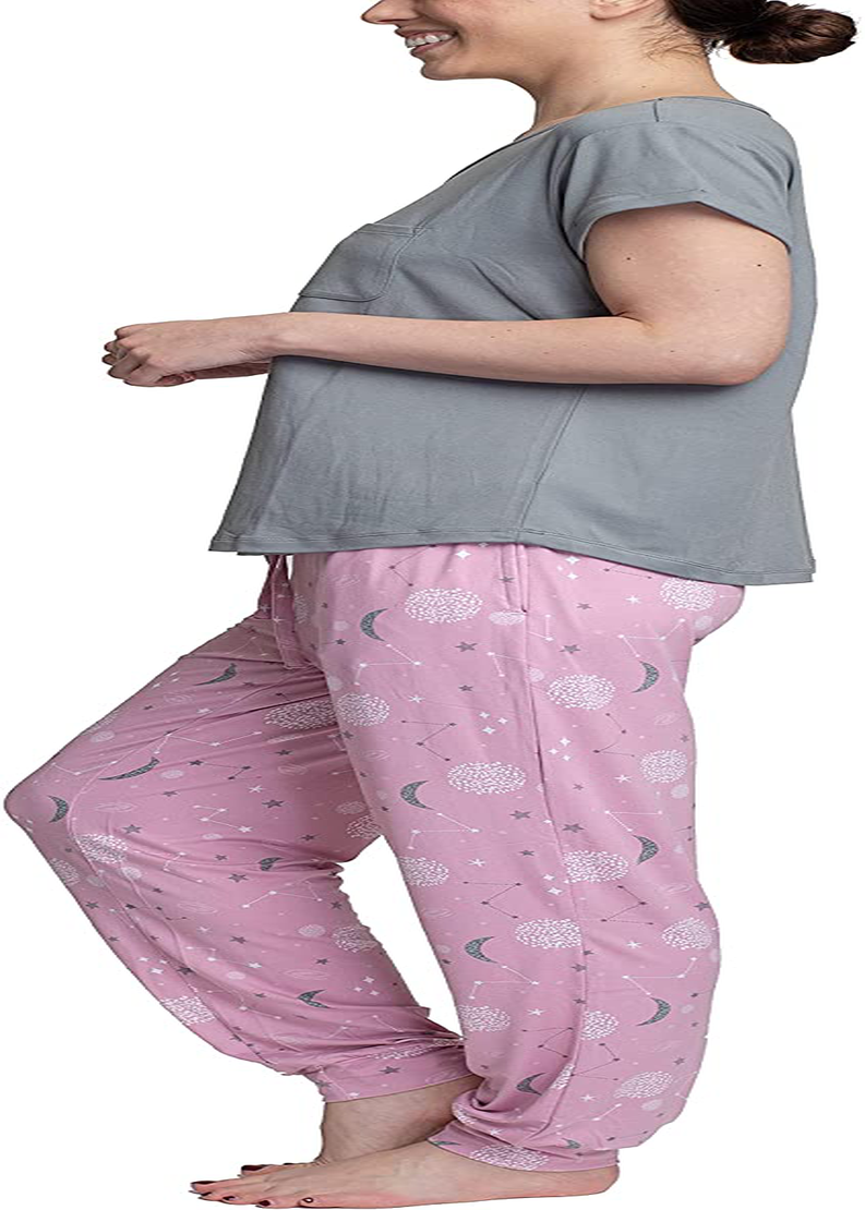 Hanes Women's Short Sleeve Top and Jogger Pant Cargo Pajama Sleep Set with Pockets Apparel & Accessories > Clothing > Sleepwear & Loungewear > Pajamas Hanes