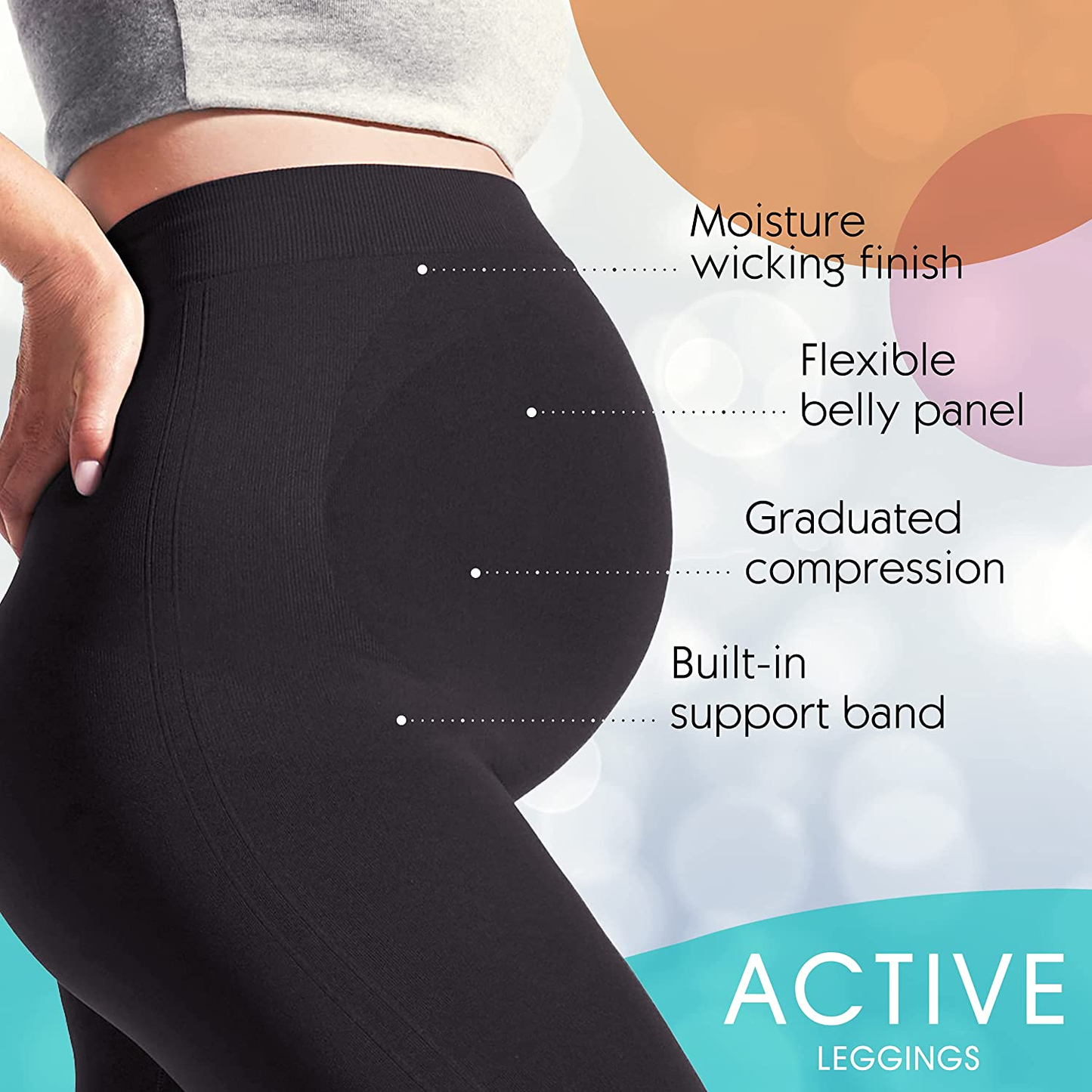 Maternity Leggings Active Wear over the Bump Pants Pregnancy Shaping over the Belly Postpartum Breastfeeding Apparel & Accessories > Clothing > Underwear & Socks > Shapewear Terramed Just Think Comfort