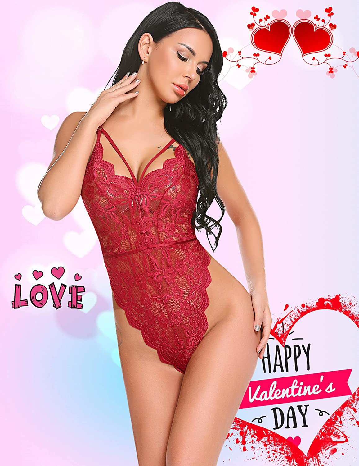 Avidlove Women Teddy Lingerie One Piece Babydoll Mini Bodysuit Apparel & Accessories > Clothing > Underwear & Socks > Lingerie Kylie Max