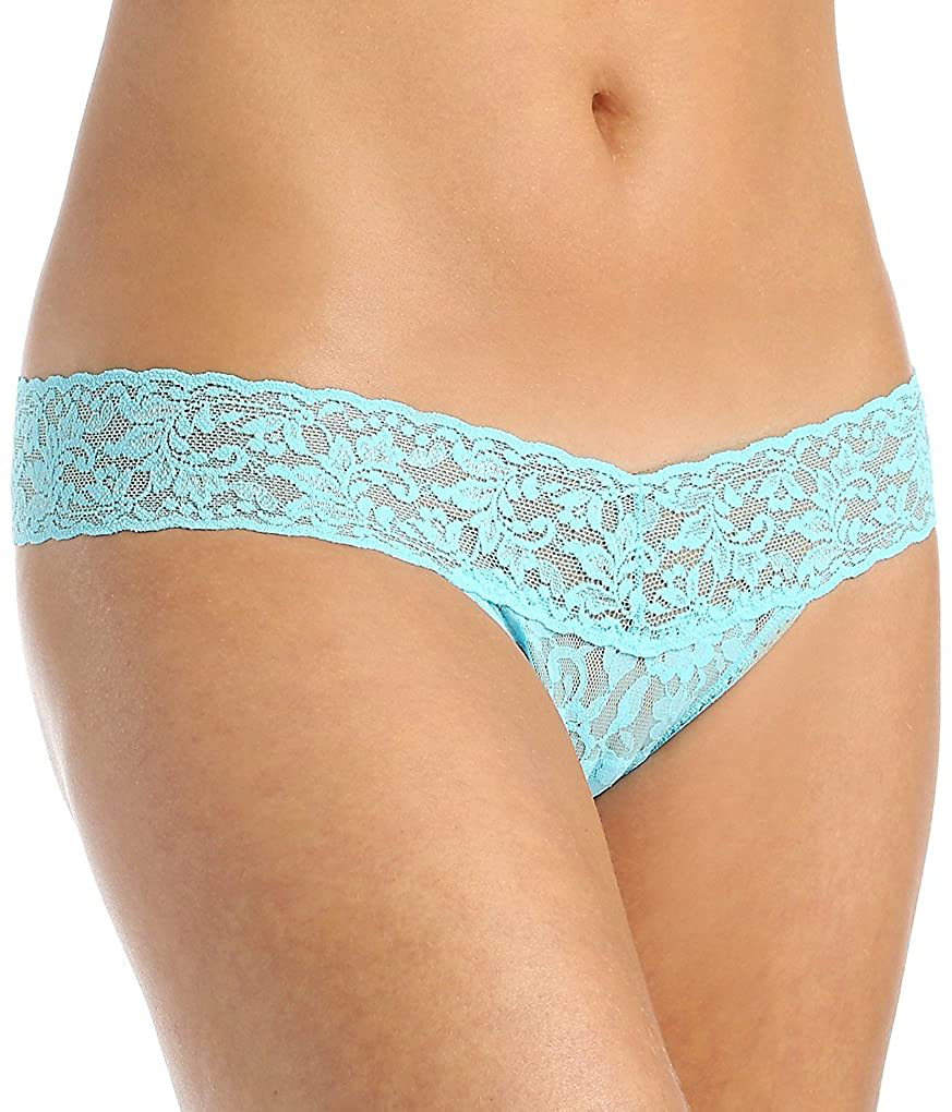 hanky panky, Signature Lace Low Rise Thong, One Size (2-12) Apparel & Accessories > Clothing > Underwear & Socks > Underwear hanky panky True Blue One Size