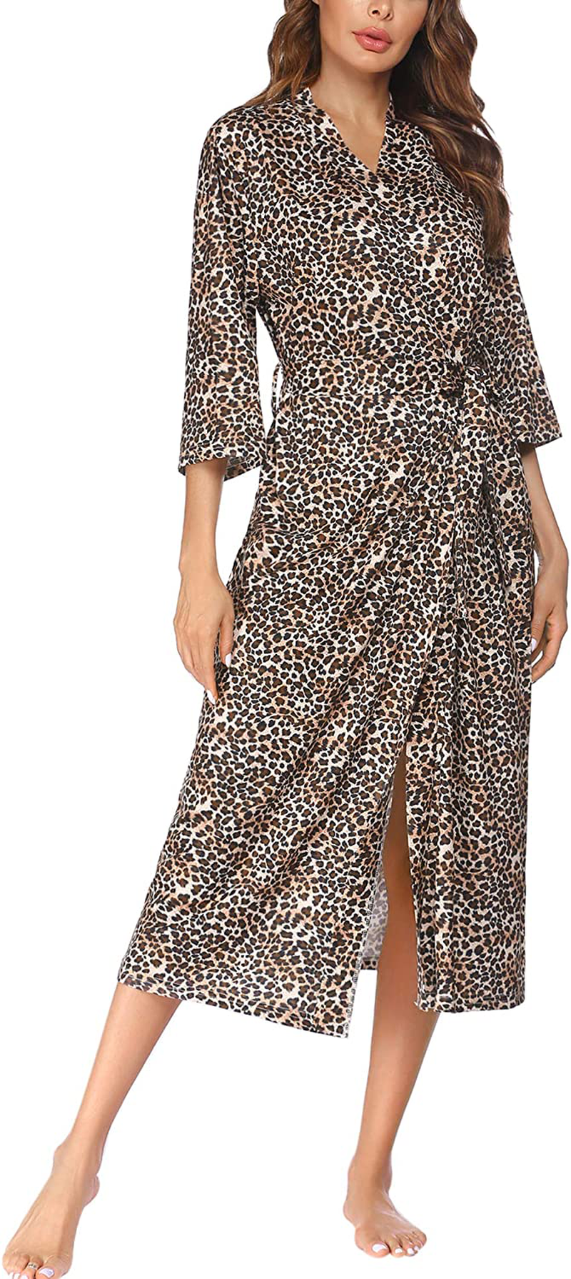 Ekouaer Womens Robes, Lightweight Cotton Robe Soft Sleepwear Ladies Loungewear Dressing Gown Long Bathrobe Apparel & Accessories > Clothing > Sleepwear & Loungewear > Robes Ekouaer