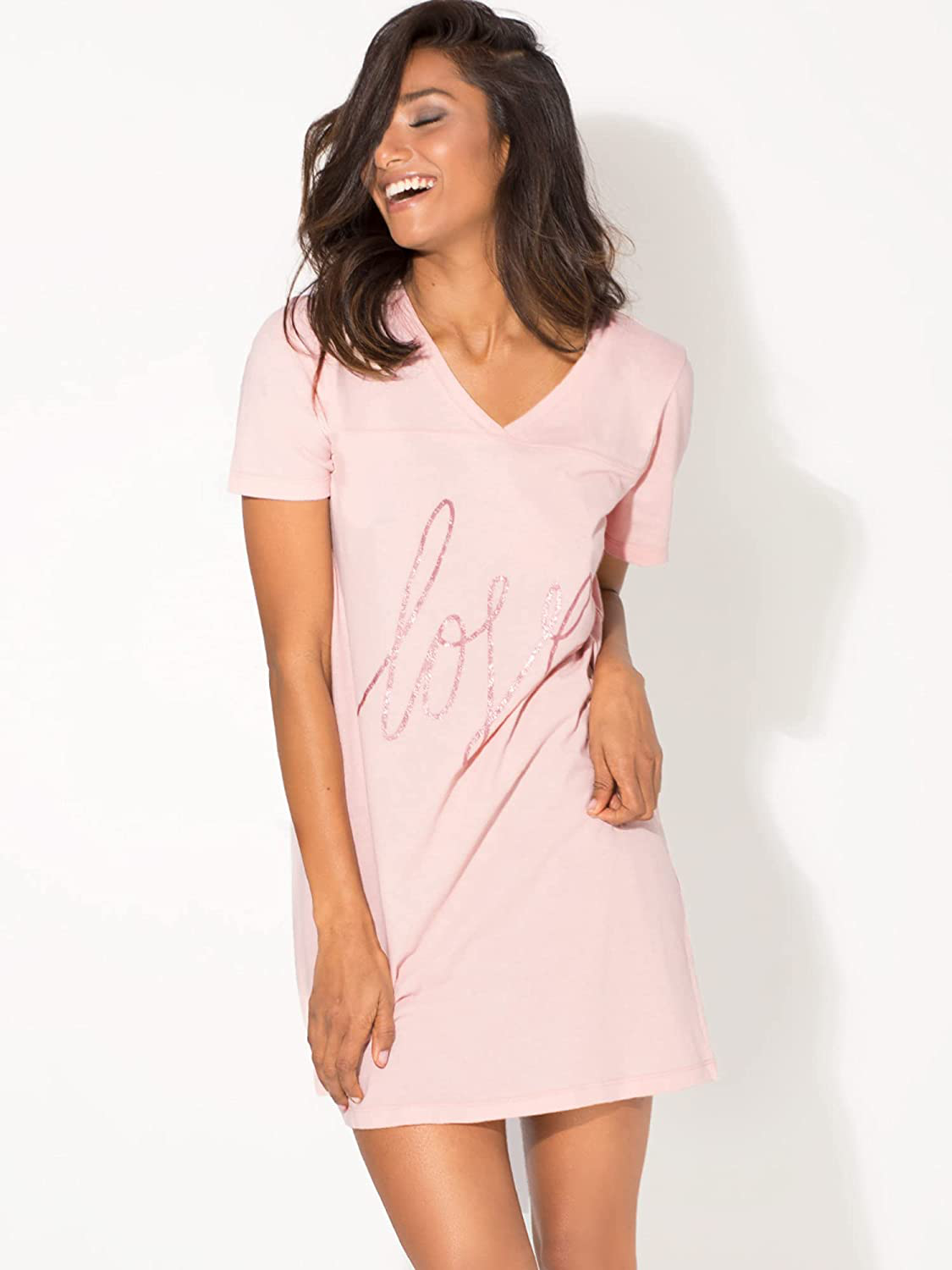 Smart & Sexy Women'S V-Neck Oversized Sleep Shirt Apparel & Accessories > Clothing > Sleepwear & Loungewear > Nightgowns Kylie Max