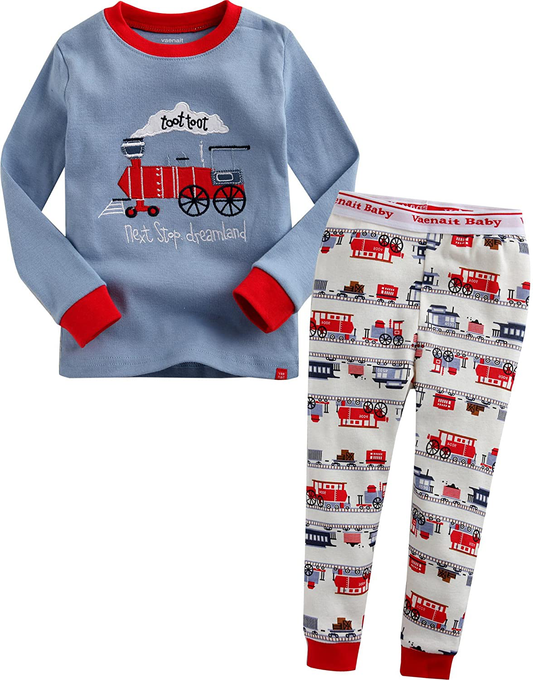 VAENAIT BABY Toddler Kids Boys Girls 100% Cotton Jaws Truck Dino Snug Fit Sleepwear Pajama Pjs Set Apparel & Accessories > Clothing > Sleepwear & Loungewear > Pajamas Kylie Max